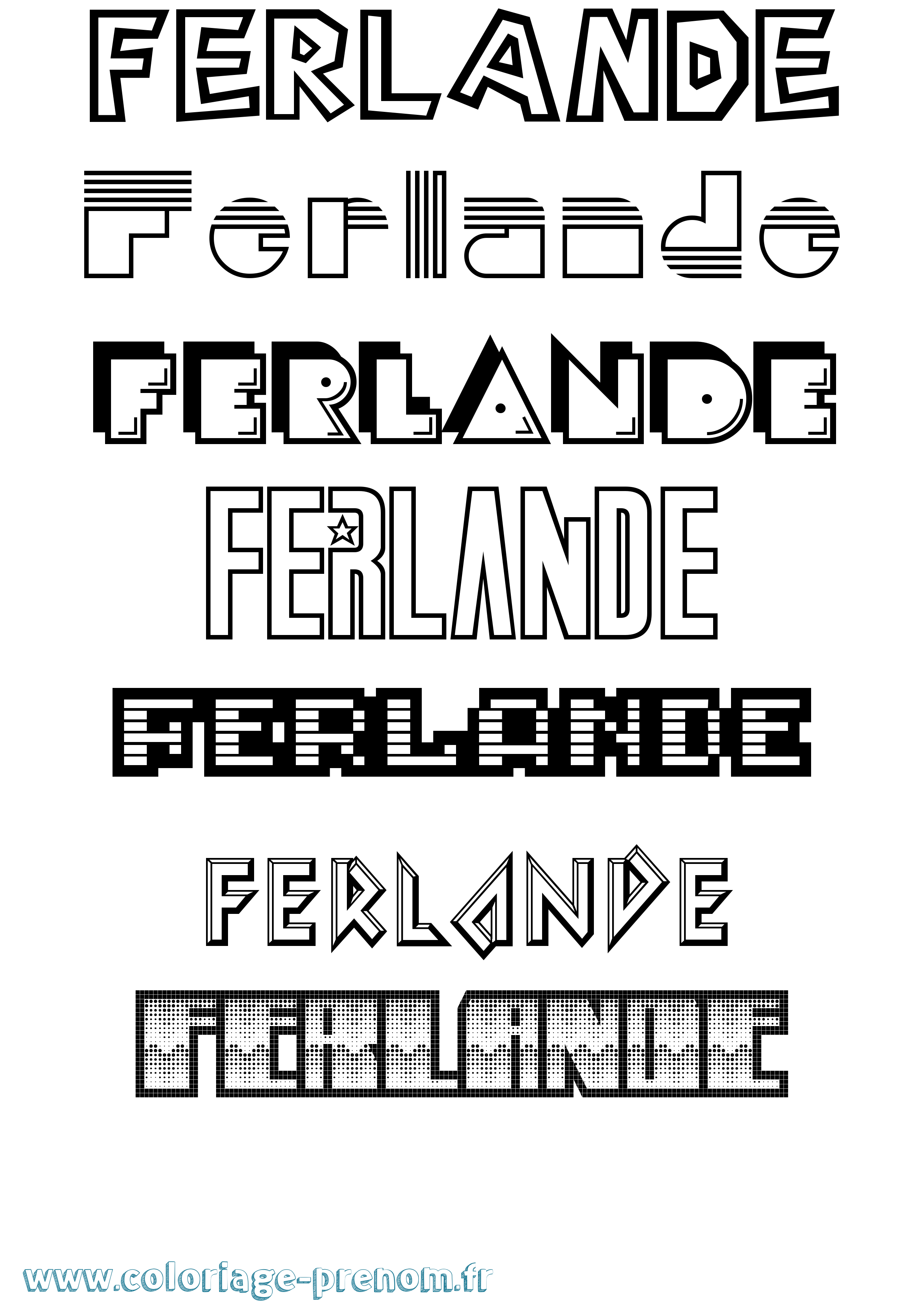 Coloriage Ferlande Jeux Vidéos Coloriage prénom Ferlande Jeux Vidéos