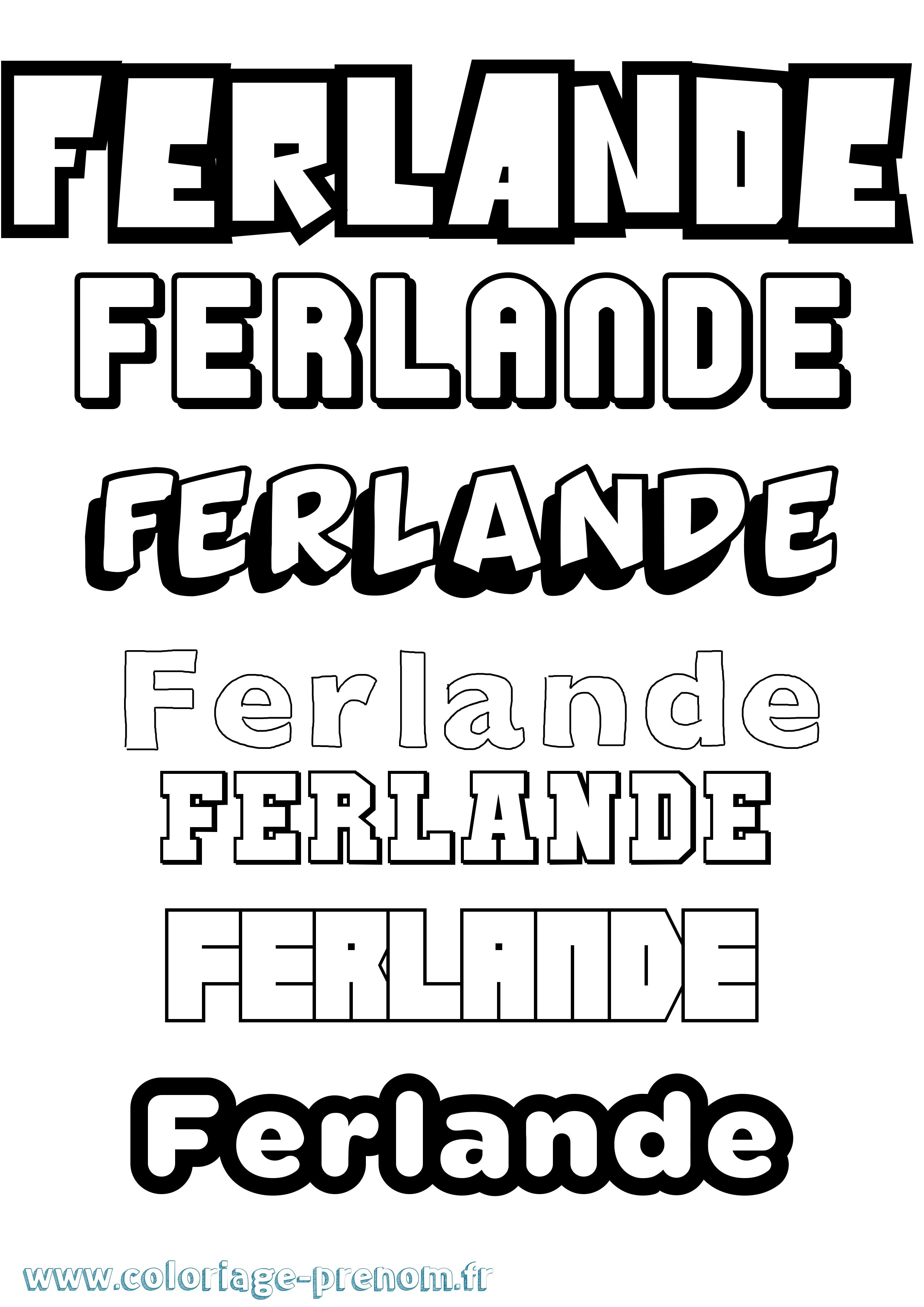 Coloriage Ferlande Simple Coloriage prénom Ferlande Simple