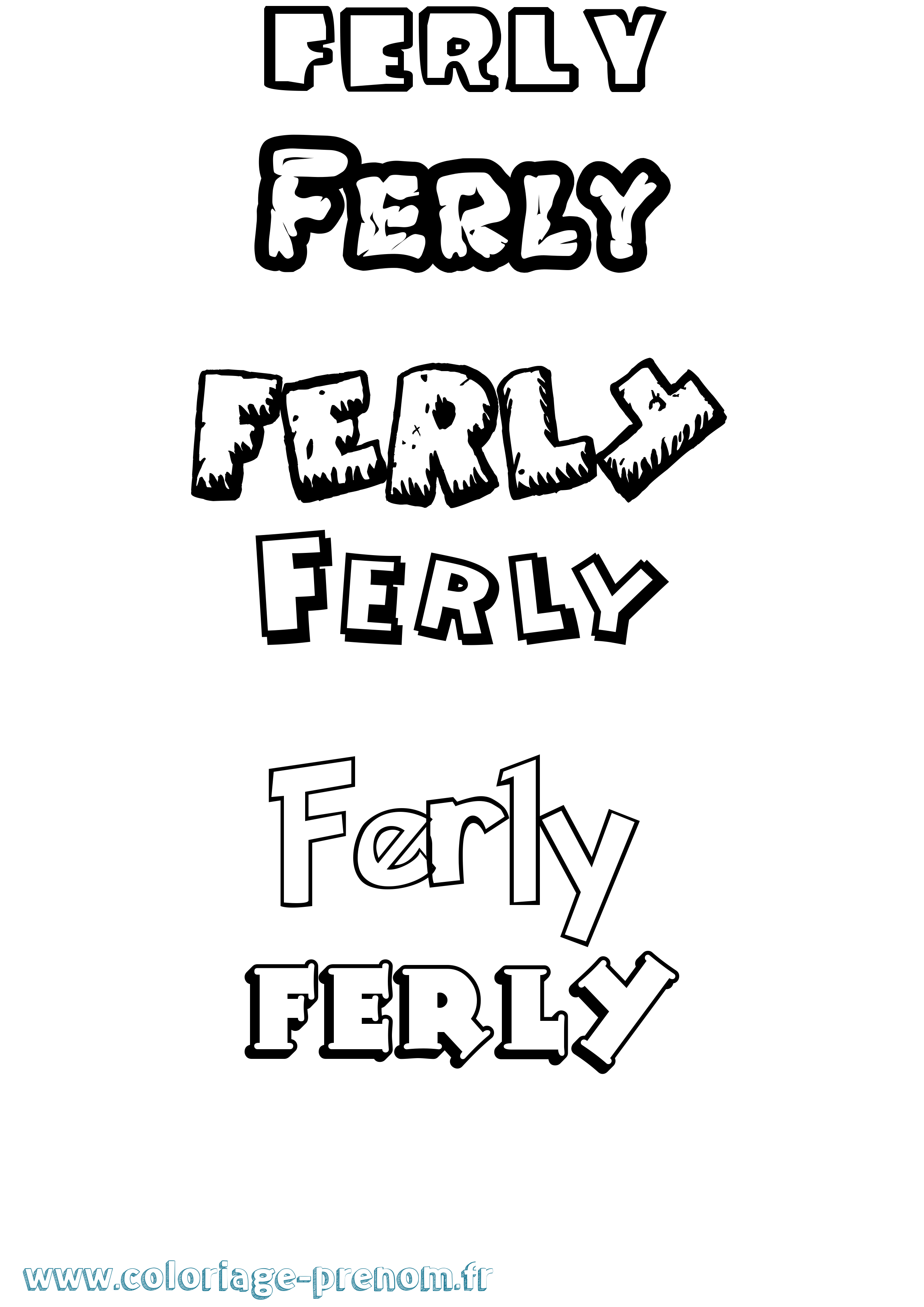 Coloriage Ferly Dessin Animé Coloriage prénom Ferly Dessin Animé