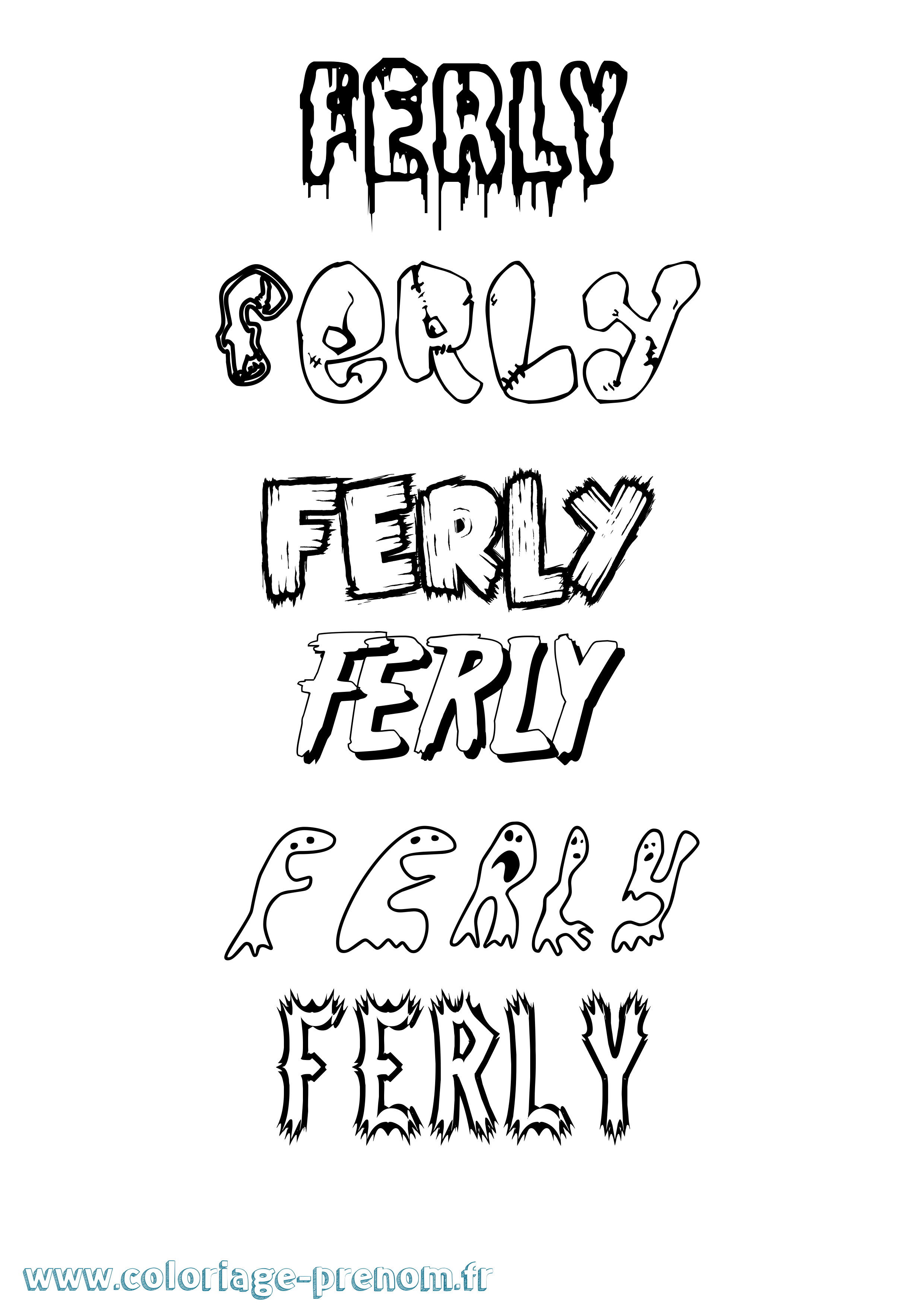 Coloriage Ferly Frisson Coloriage prénom Ferly Frisson