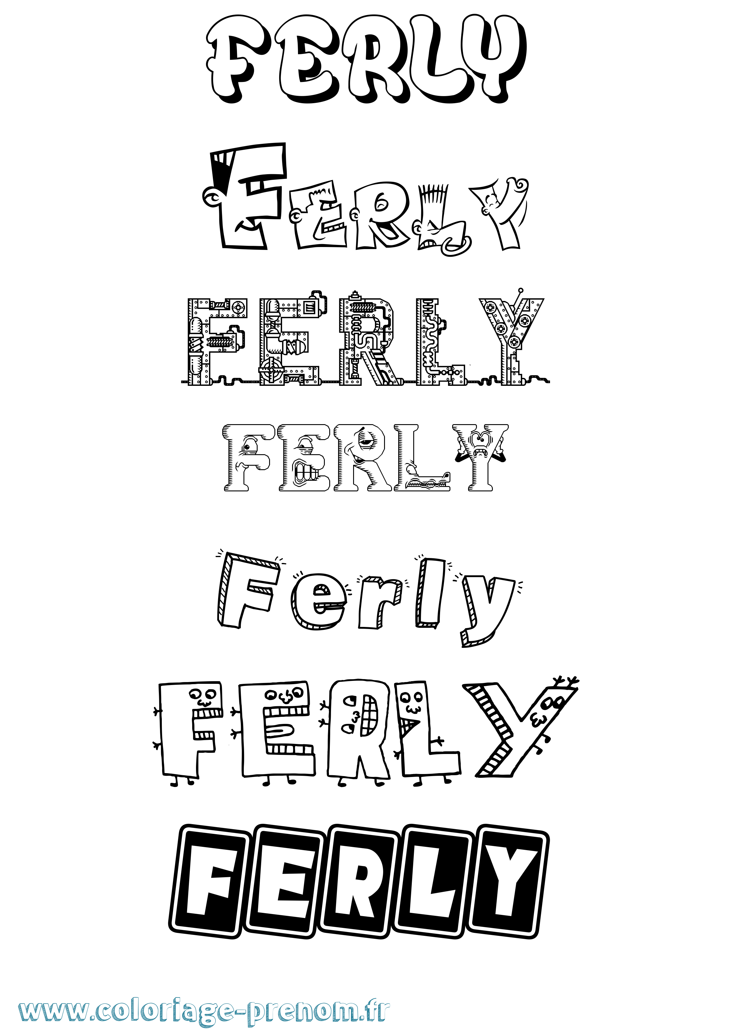 Coloriage Ferly Fun Coloriage prénom Ferly Fun