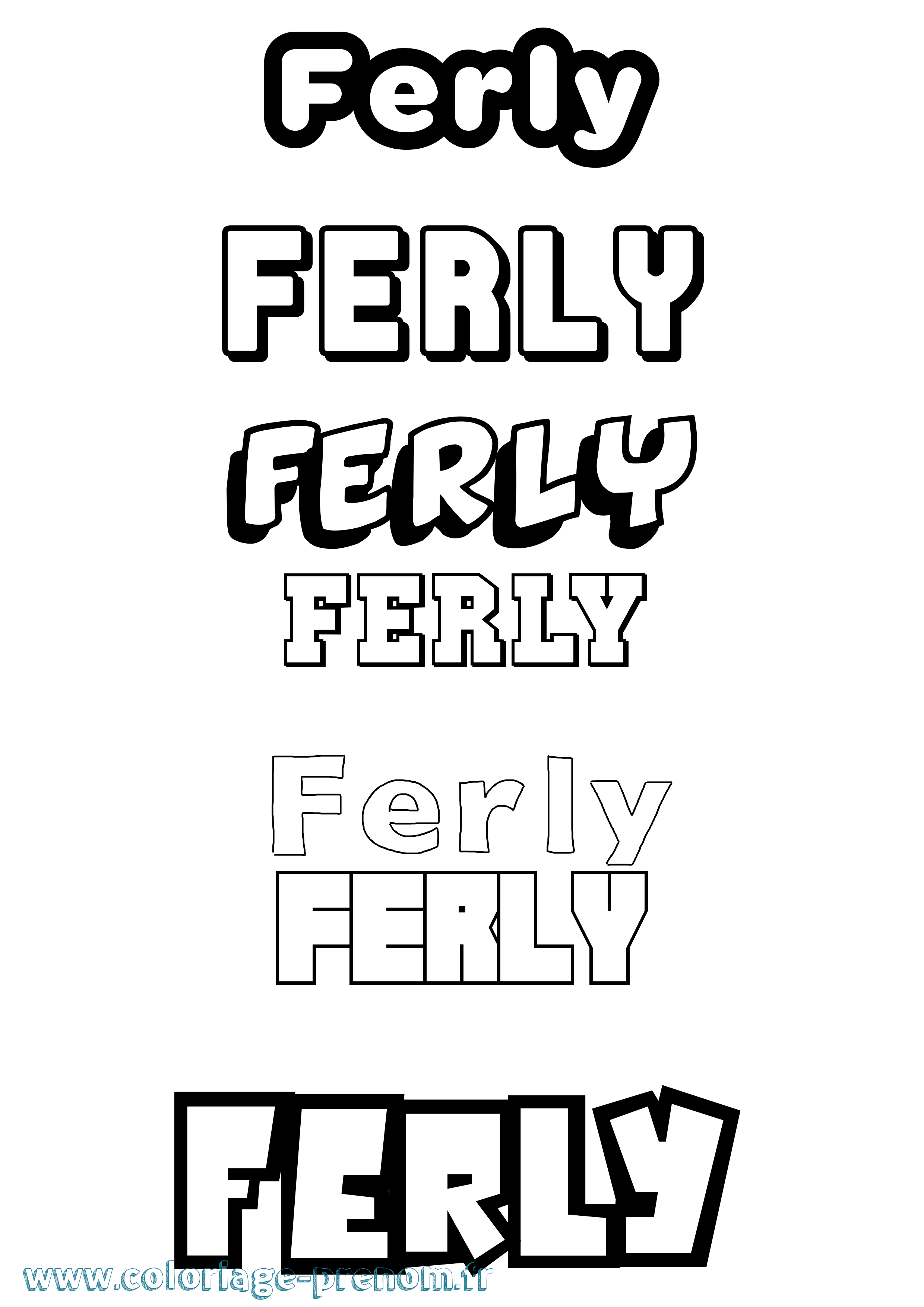 Coloriage Ferly Simple Coloriage prénom Ferly Simple