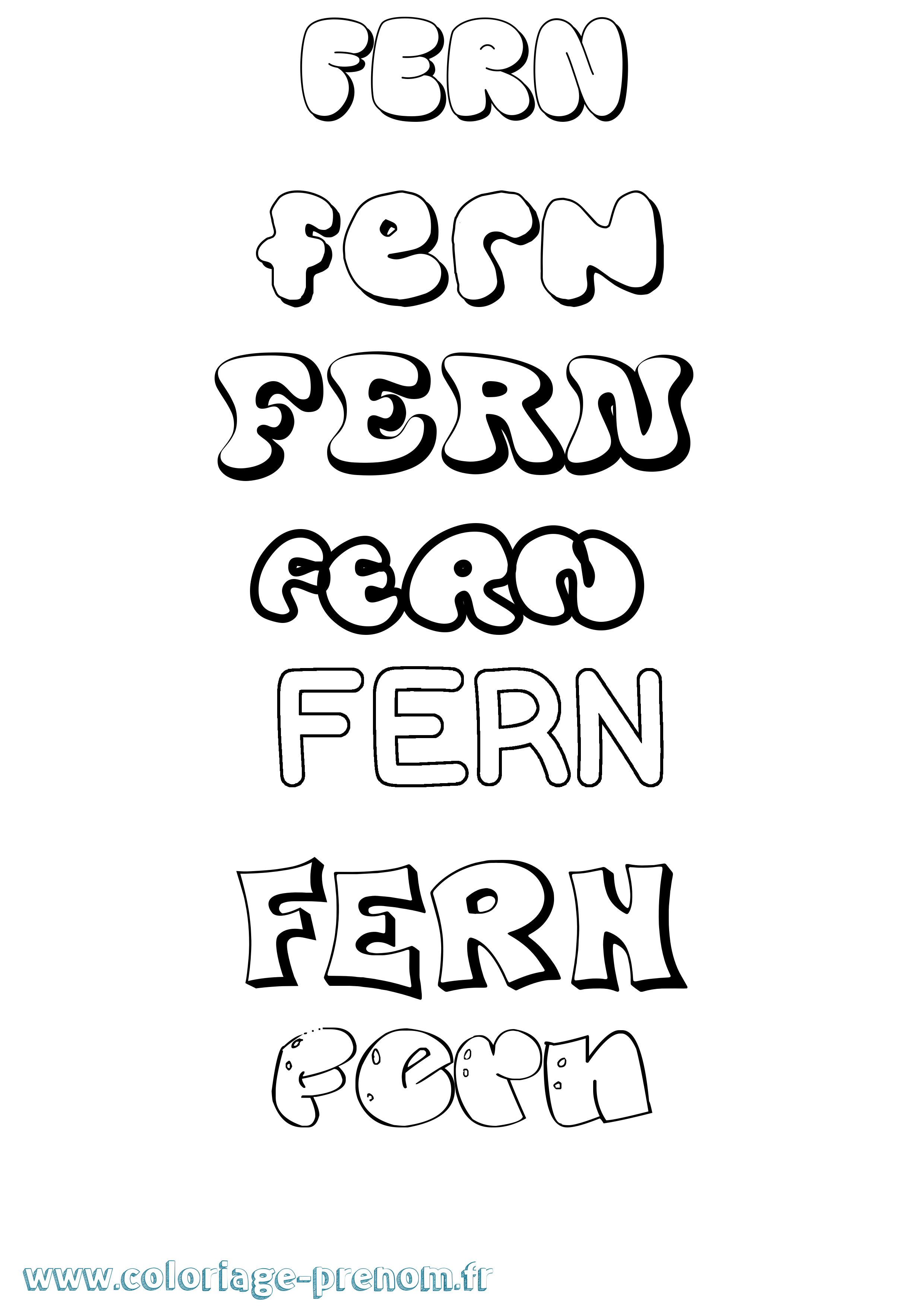Coloriage Fern Bubble Coloriage prénom Fern Bubble