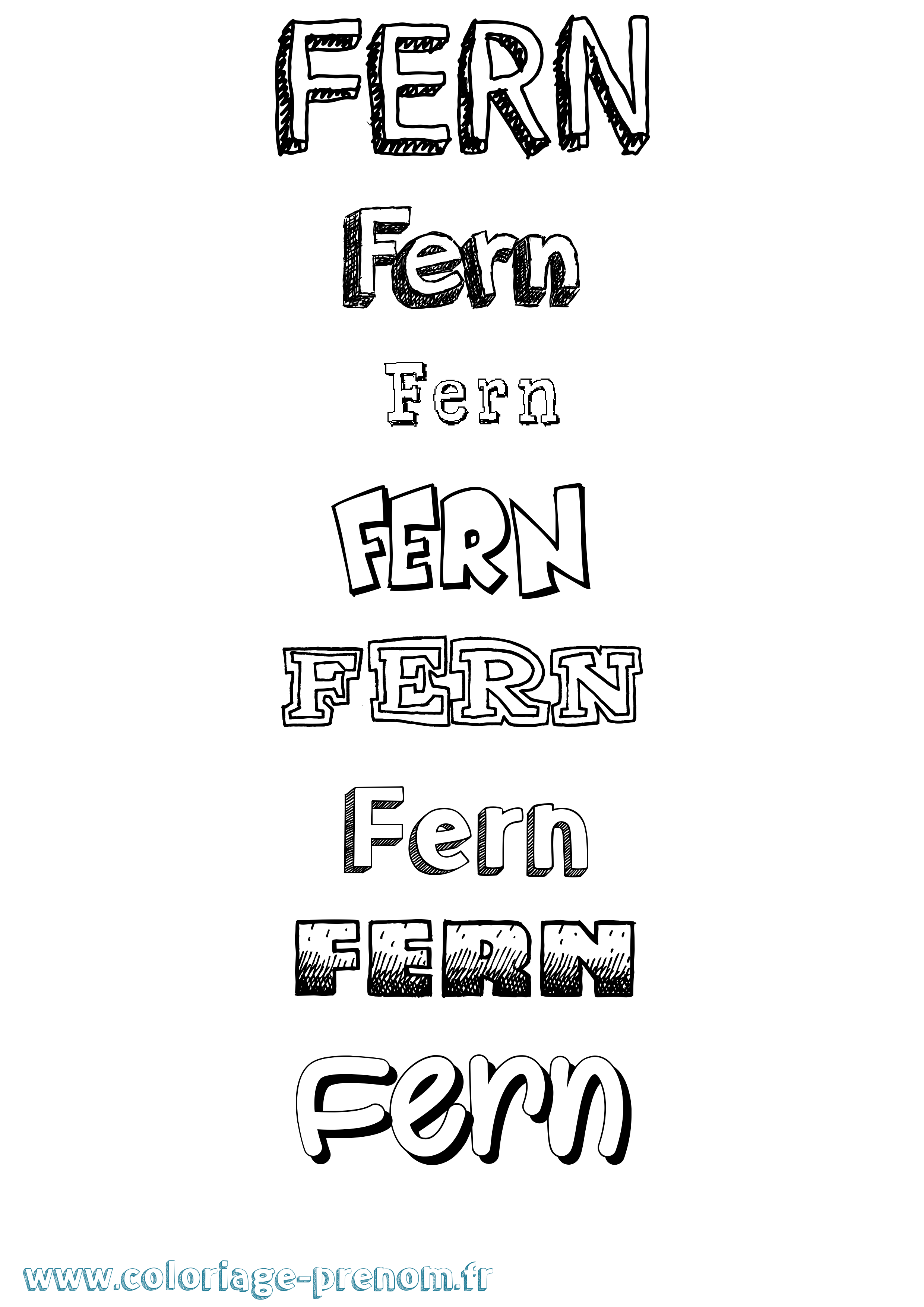 Coloriage Fern Dessiné Coloriage prénom Fern Dessiné
