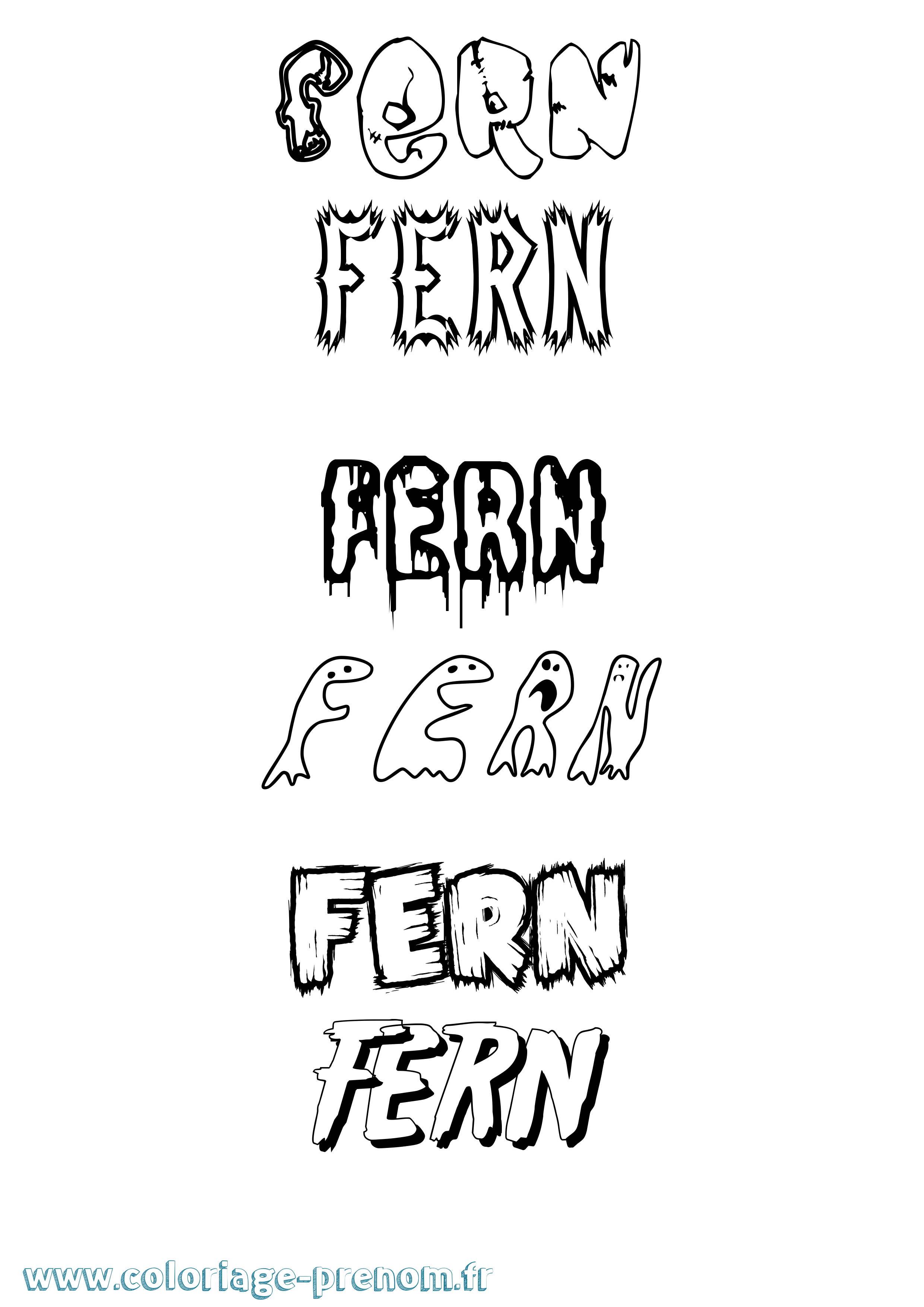 Coloriage Fern Frisson Coloriage prénom Fern Frisson