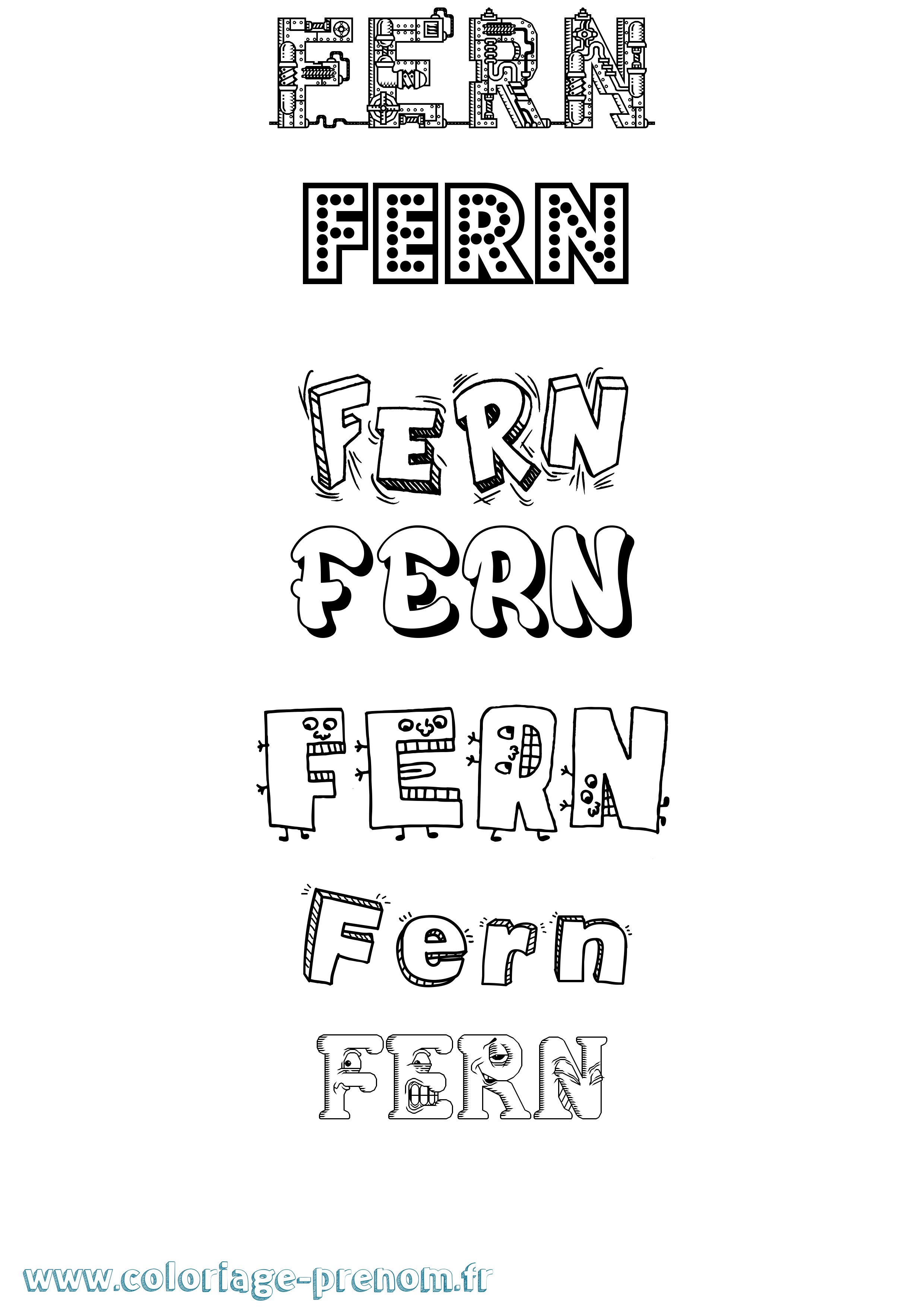 Coloriage Fern Fun Coloriage prénom Fern Fun