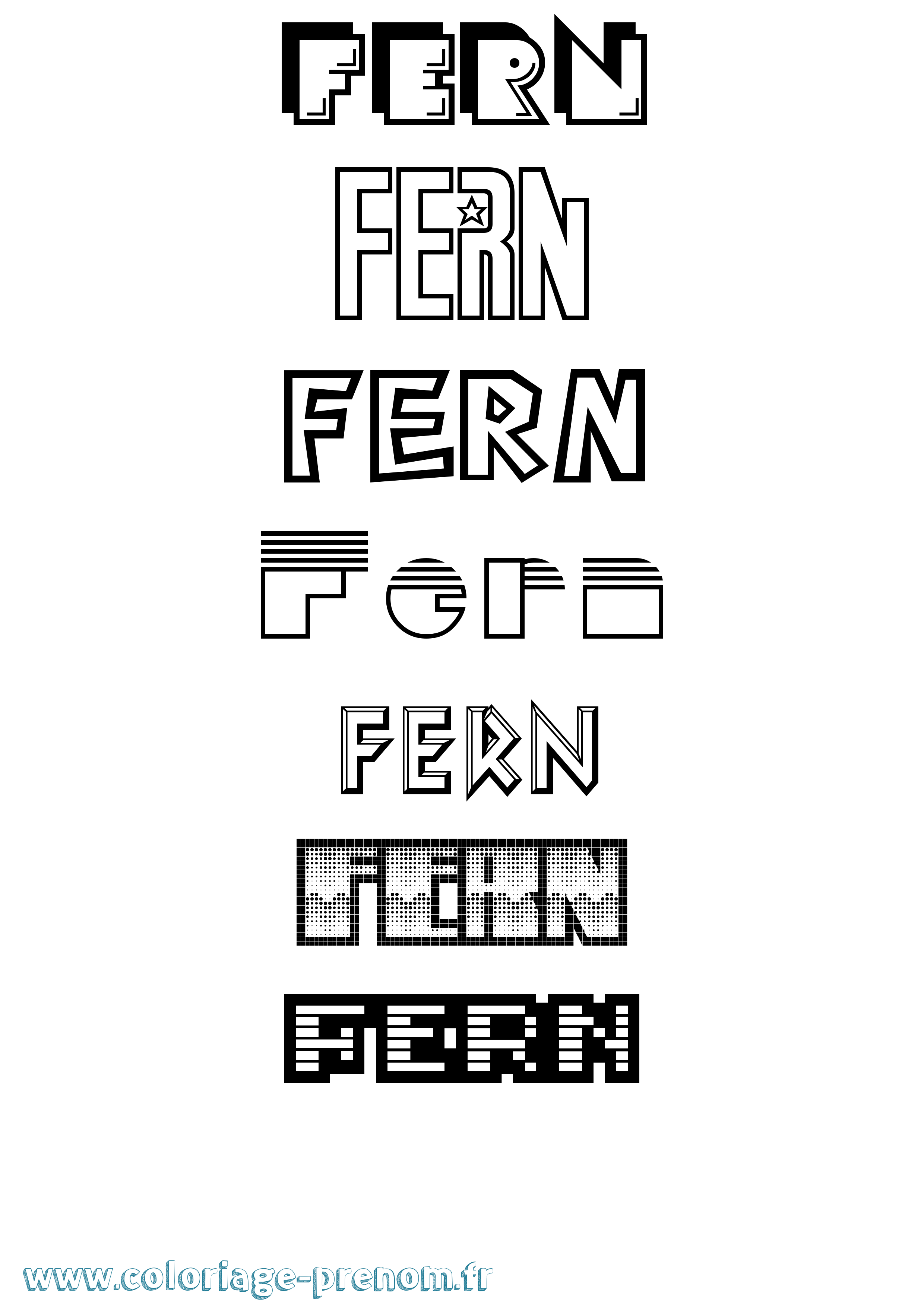 Coloriage Fern Jeux Vidéos Coloriage prénom Fern Jeux Vidéos