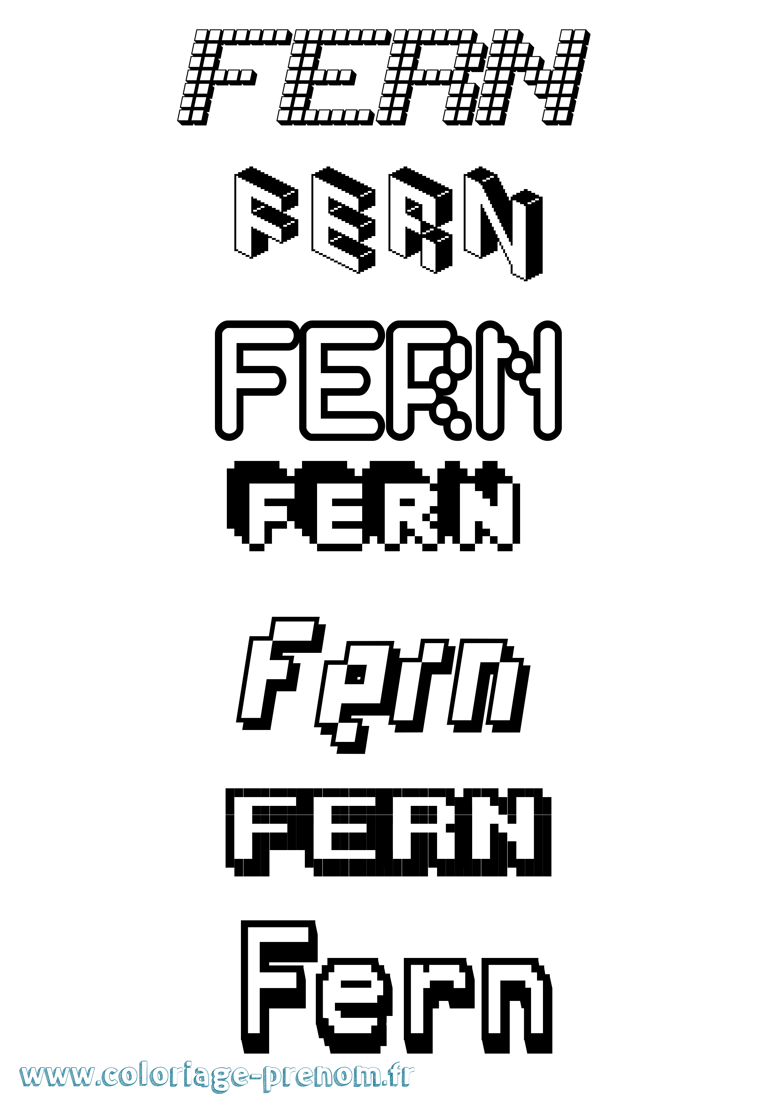 Coloriage Fern Pixel Coloriage prénom Fern Pixel