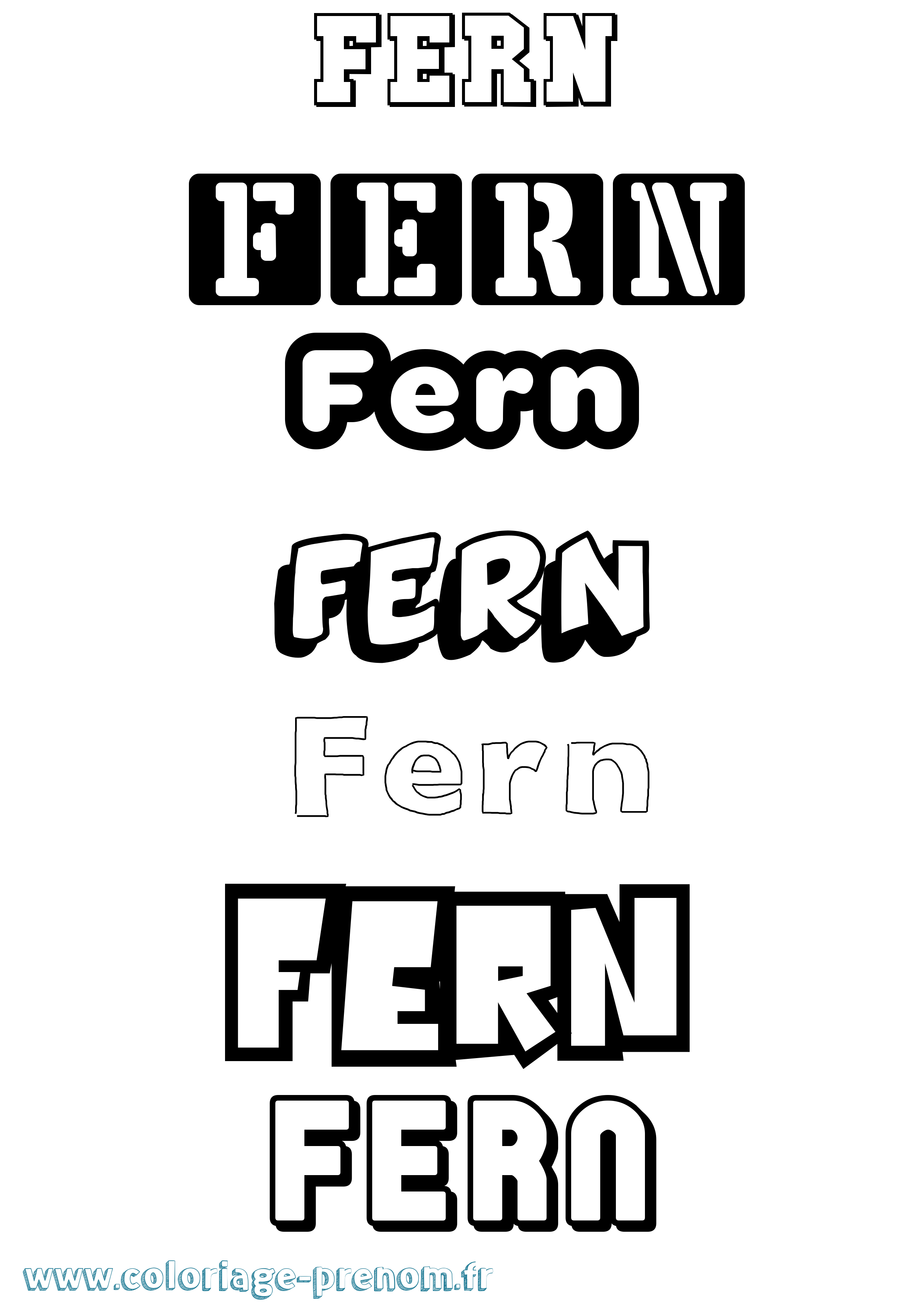Coloriage Fern Simple Coloriage prénom Fern Simple