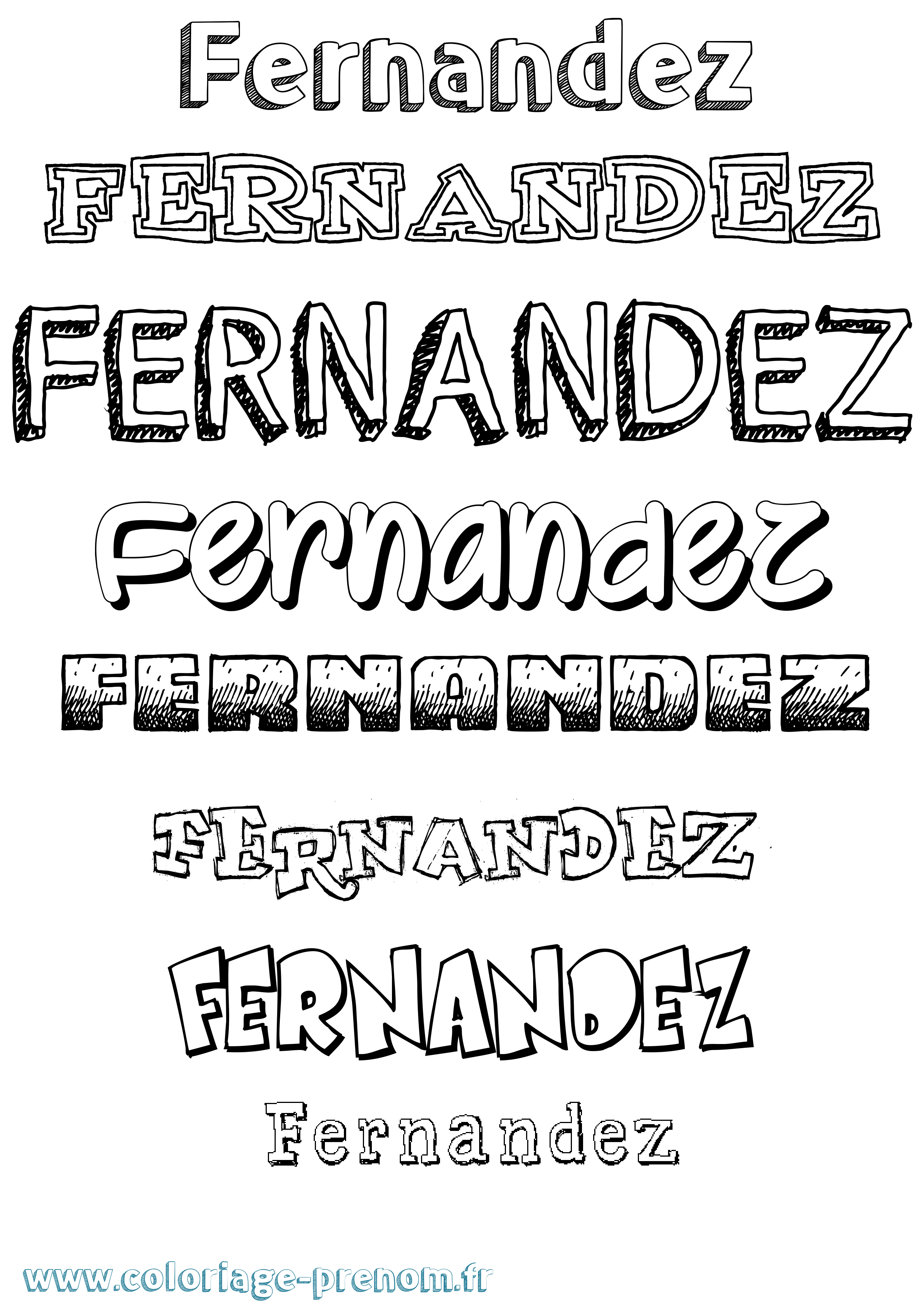 Coloriage Fernandez Dessiné Coloriage prénom Fernandez Dessiné