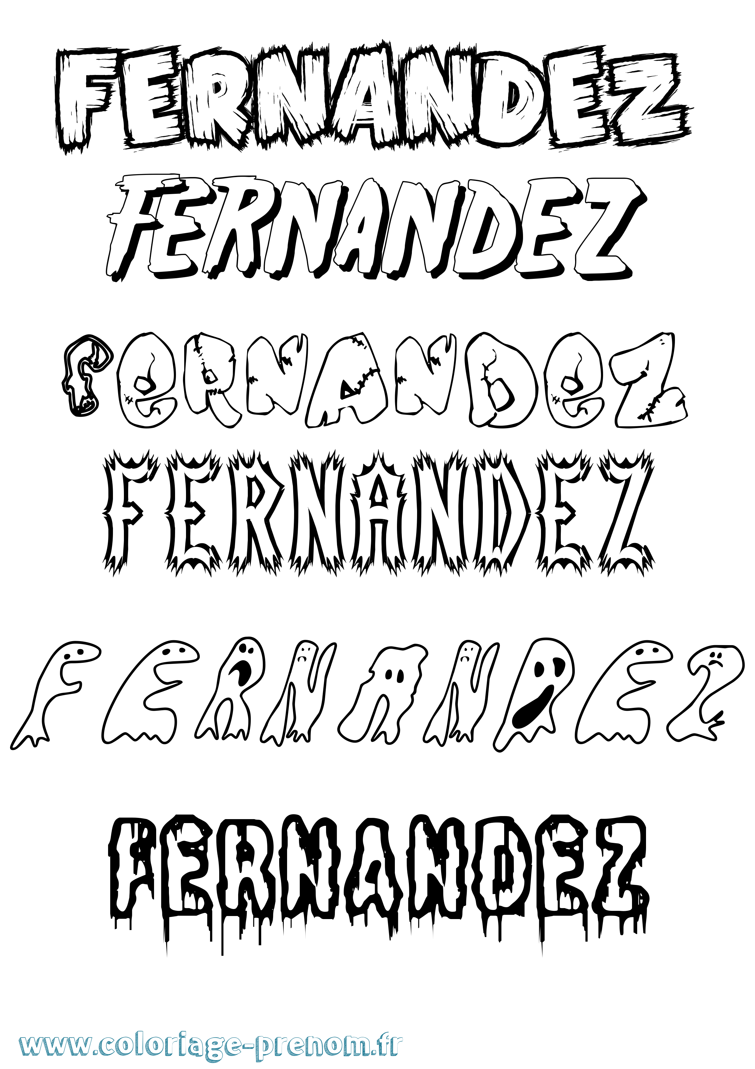 Coloriage Fernandez Frisson Coloriage prénom Fernandez Frisson