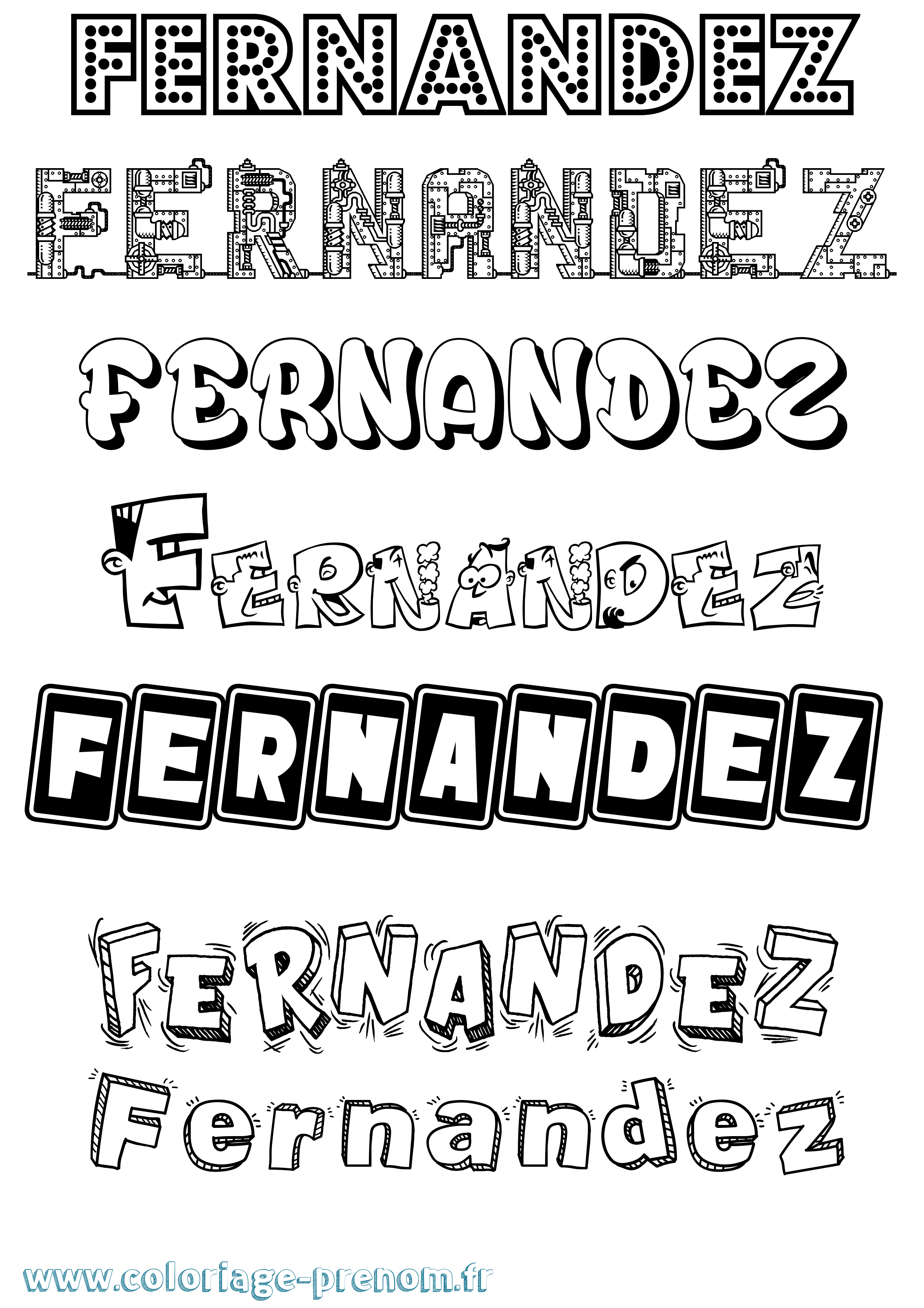 Coloriage Fernandez Fun Coloriage prénom Fernandez Fun