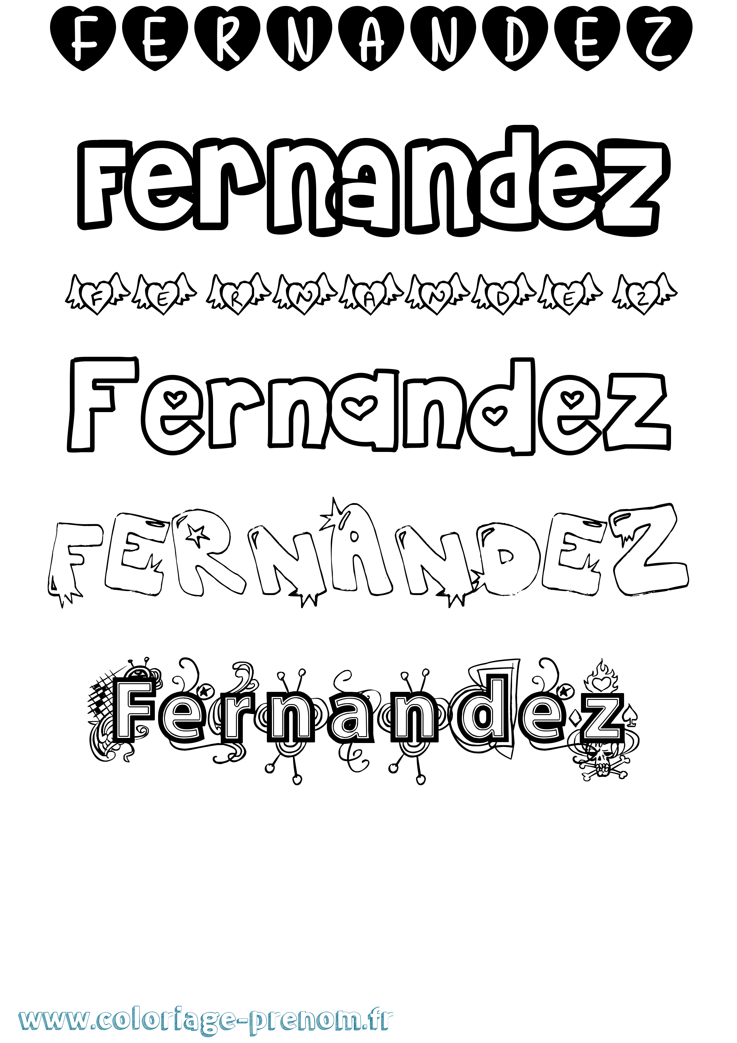 Coloriage Fernandez Girly Coloriage prénom Fernandez Girly