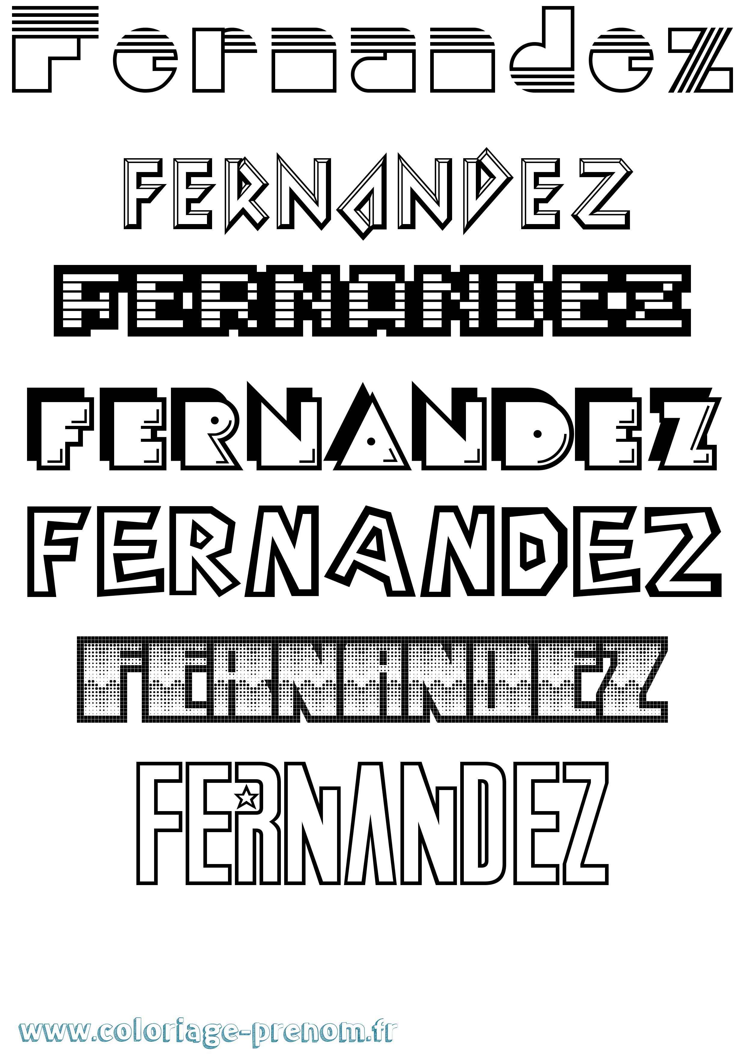 Coloriage Fernandez Jeux Vidéos Coloriage prénom Fernandez Jeux Vidéos