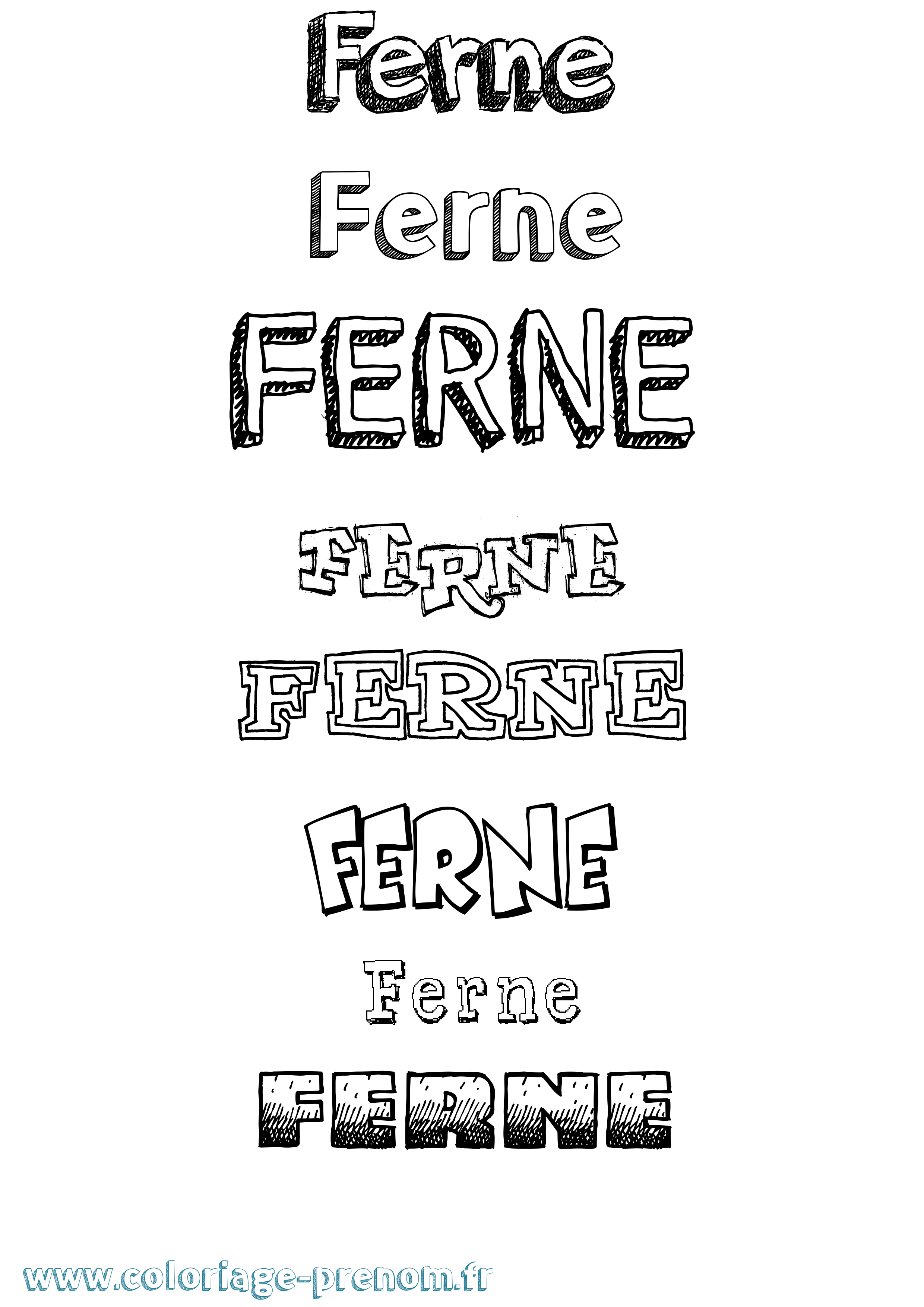 Coloriage Ferne Dessiné Coloriage prénom Ferne Dessiné
