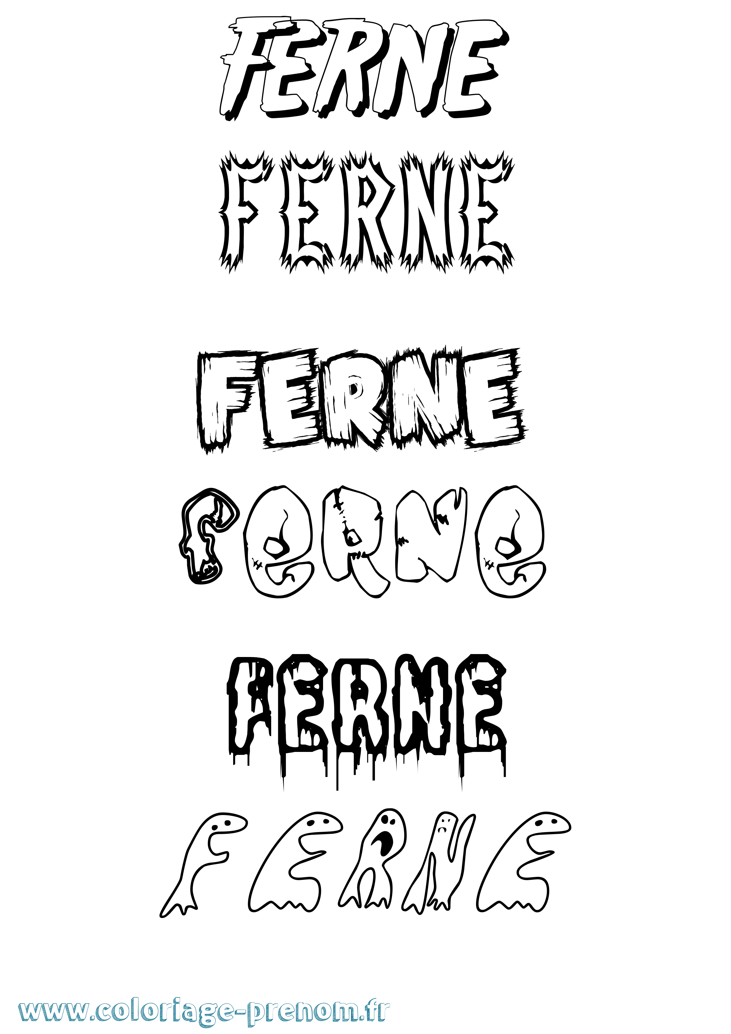 Coloriage Ferne Frisson Coloriage prénom Ferne Frisson