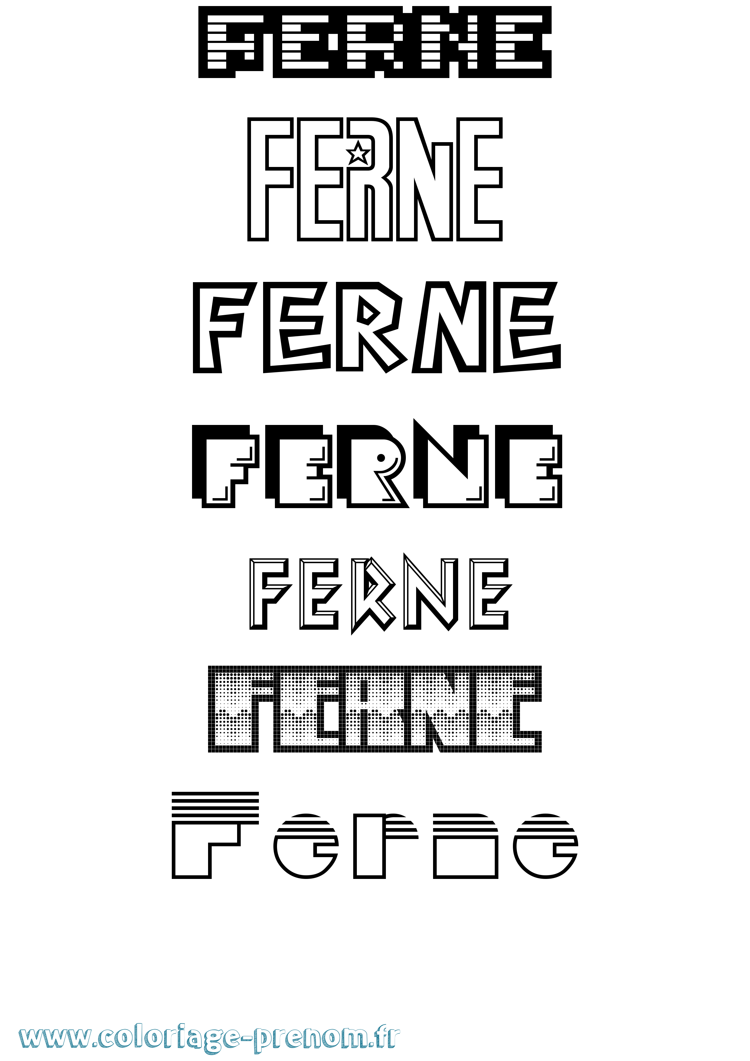 Coloriage Ferne Jeux Vidéos Coloriage prénom Ferne Jeux Vidéos