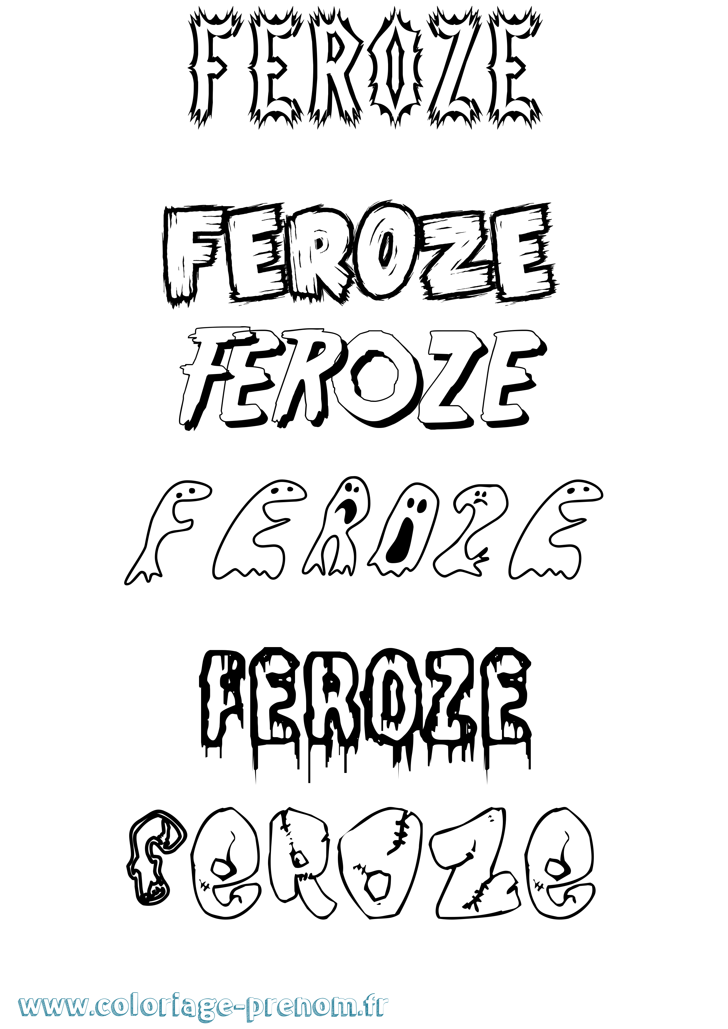 Coloriage Feroze Frisson Coloriage prénom Feroze Frisson