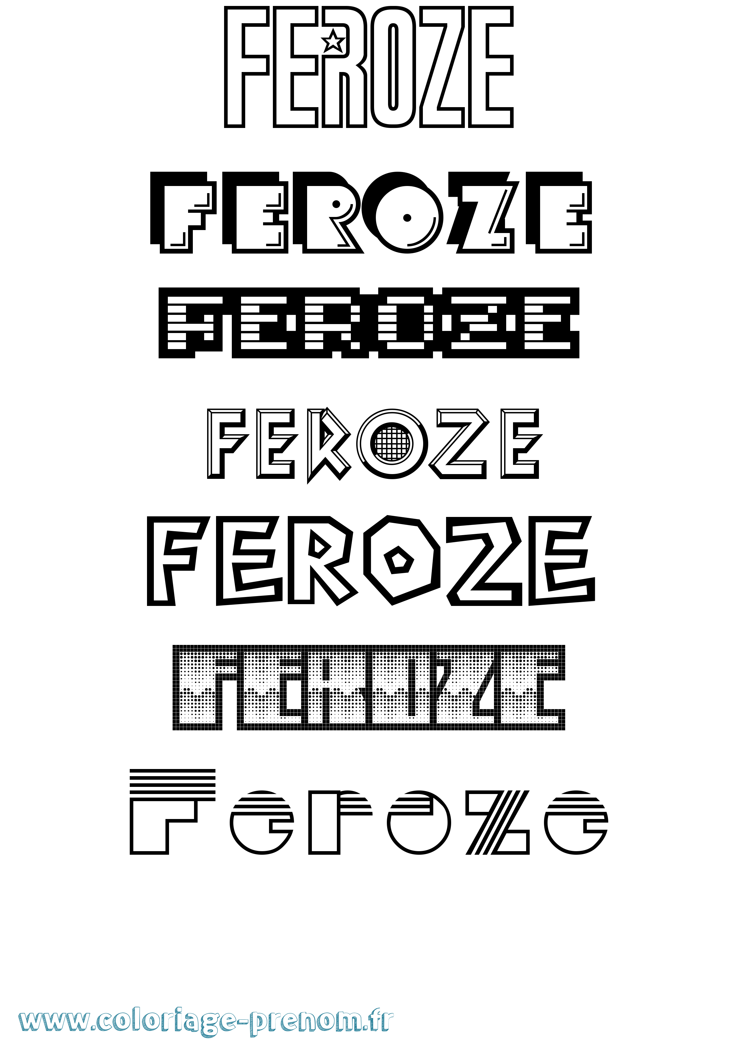 Coloriage Feroze Jeux Vidéos Coloriage prénom Feroze Jeux Vidéos