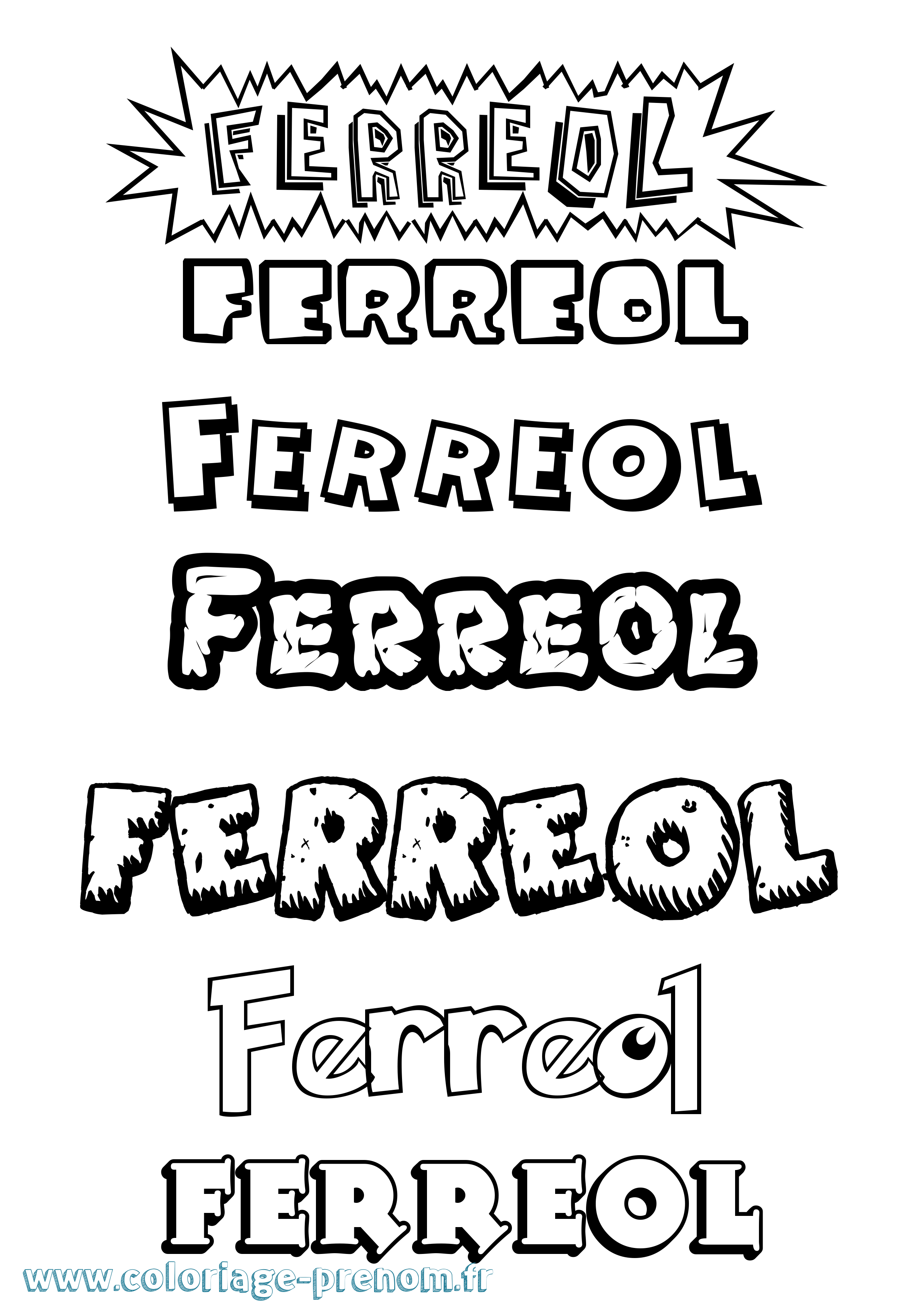 Coloriage Ferreol Dessin Animé Coloriage prénom Ferreol Dessin Animé