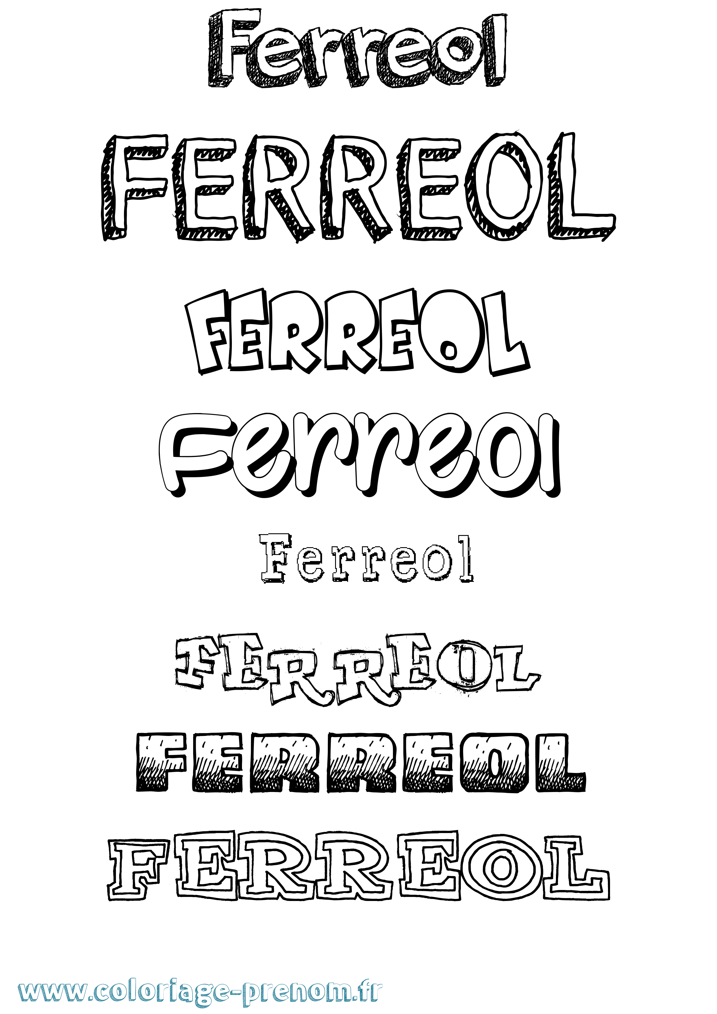Coloriage Ferreol Dessiné Coloriage prénom Ferreol Dessiné