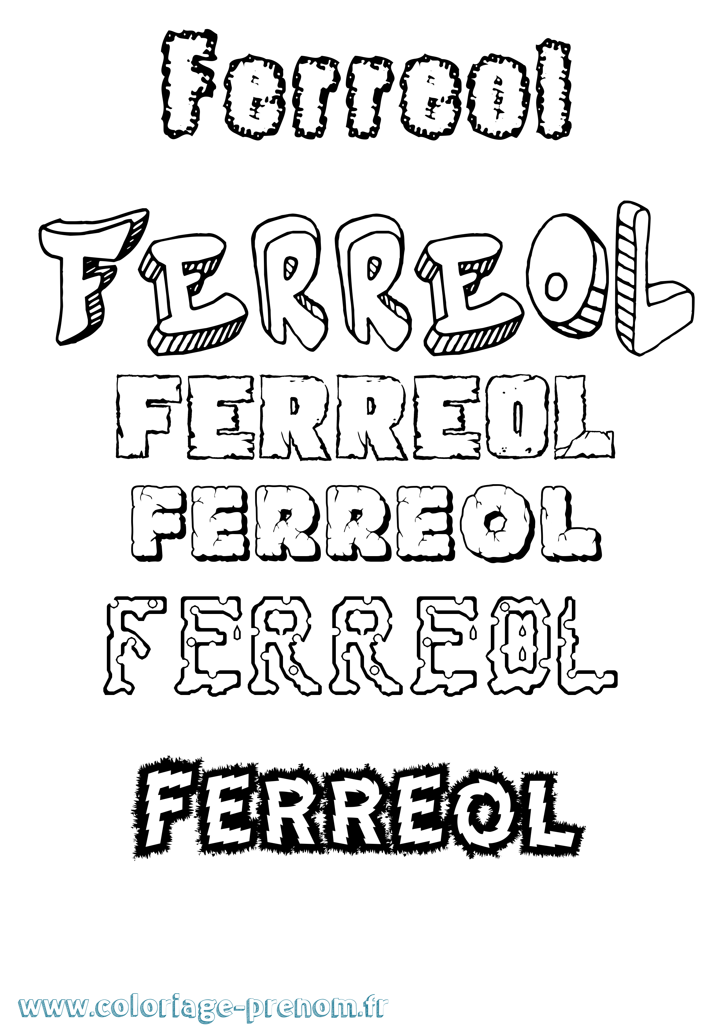 Coloriage Ferreol Destructuré Coloriage prénom Ferreol Destructuré