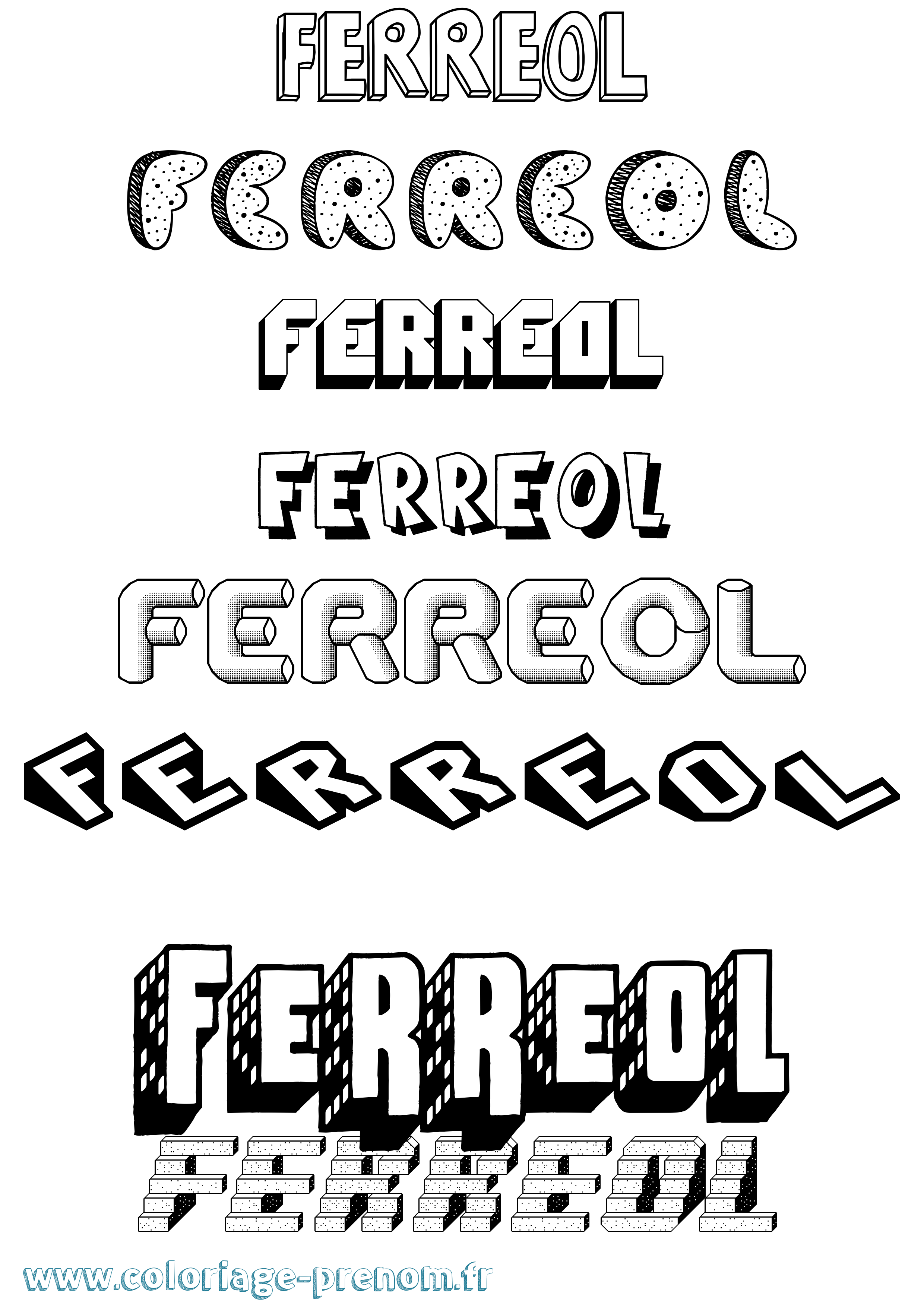 Coloriage Ferreol Effet 3D Coloriage prénom Ferreol Effet 3D