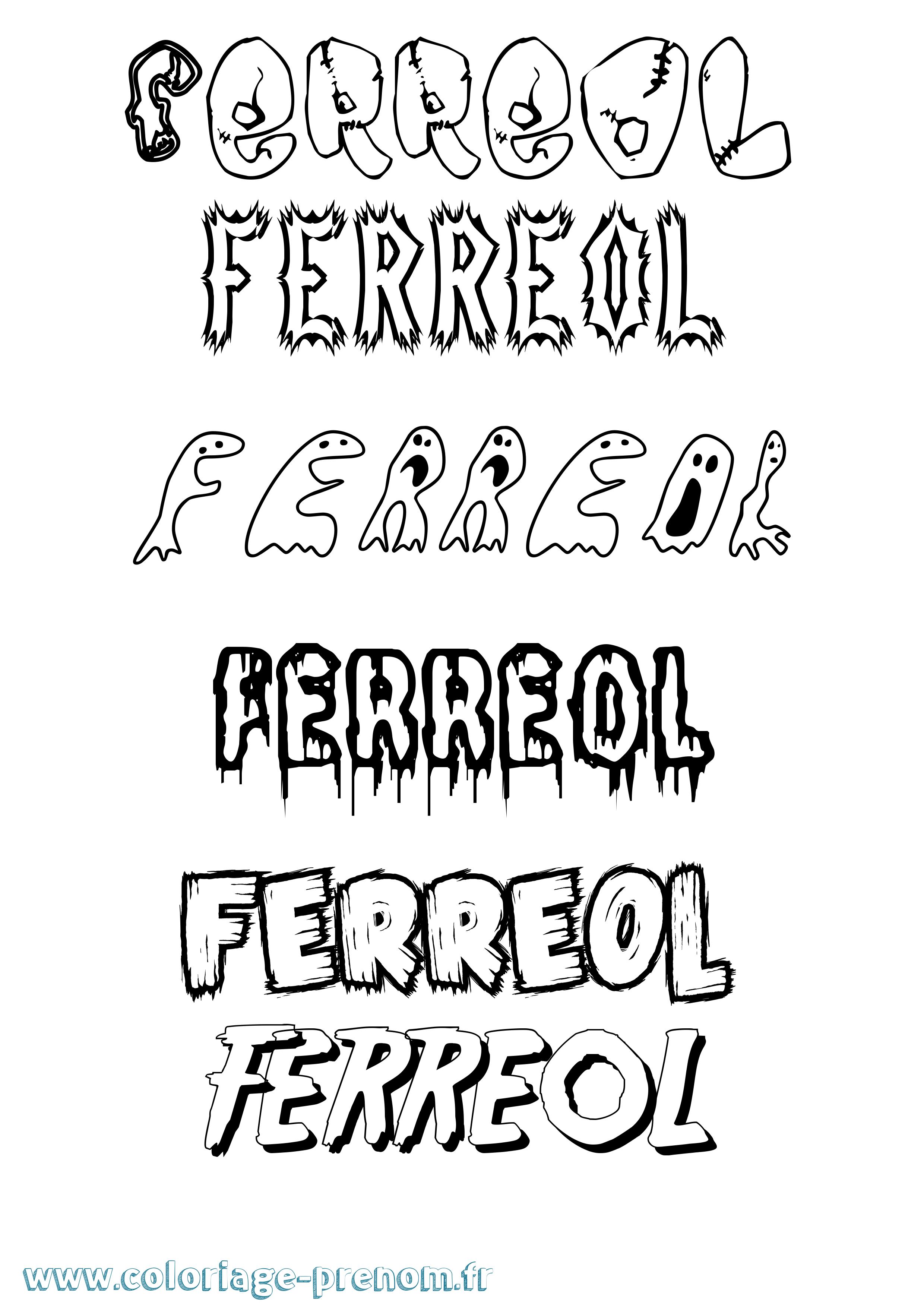 Coloriage Ferreol Frisson Coloriage prénom Ferreol Frisson