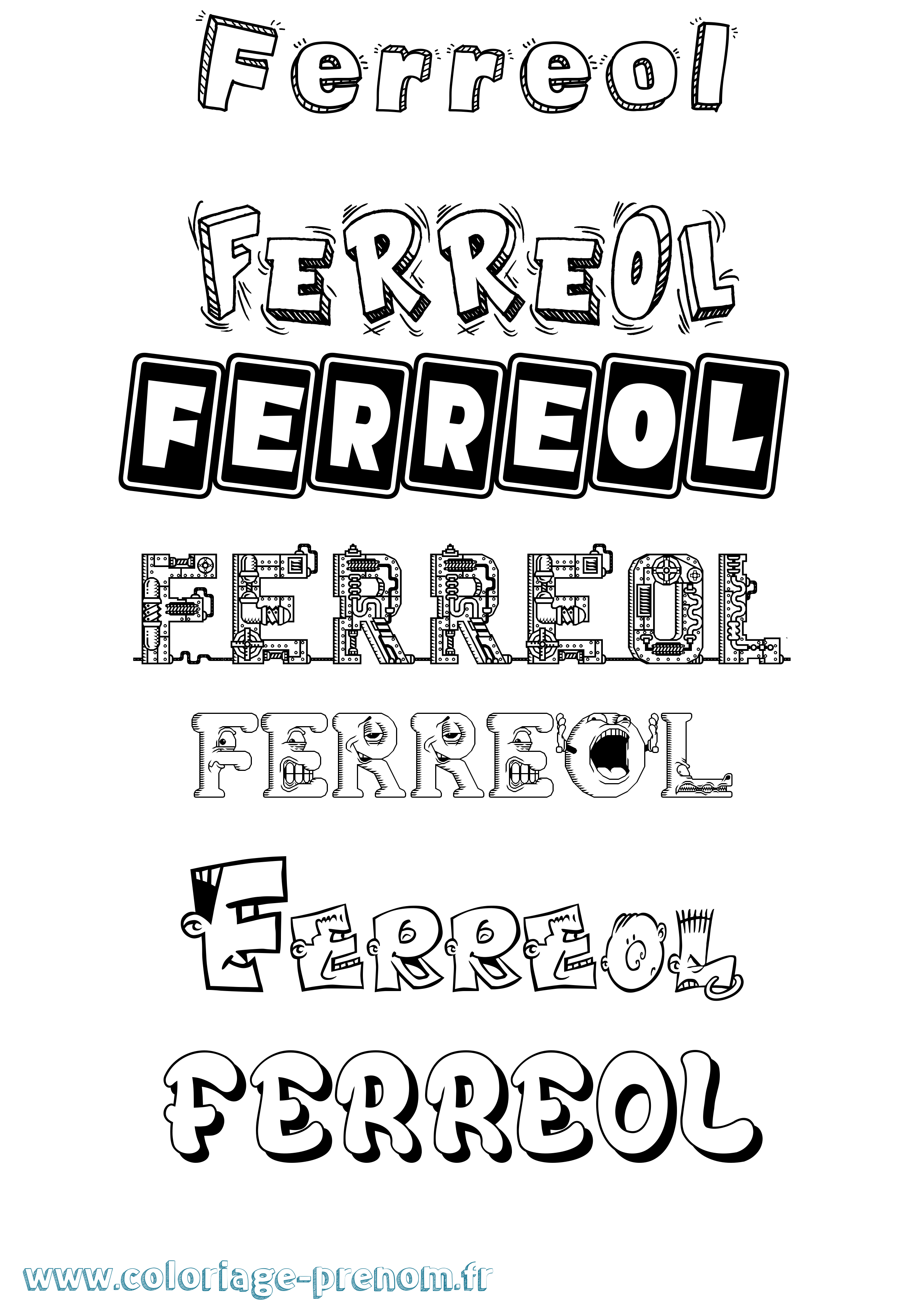 Coloriage Ferreol Fun Coloriage prénom Ferreol Fun