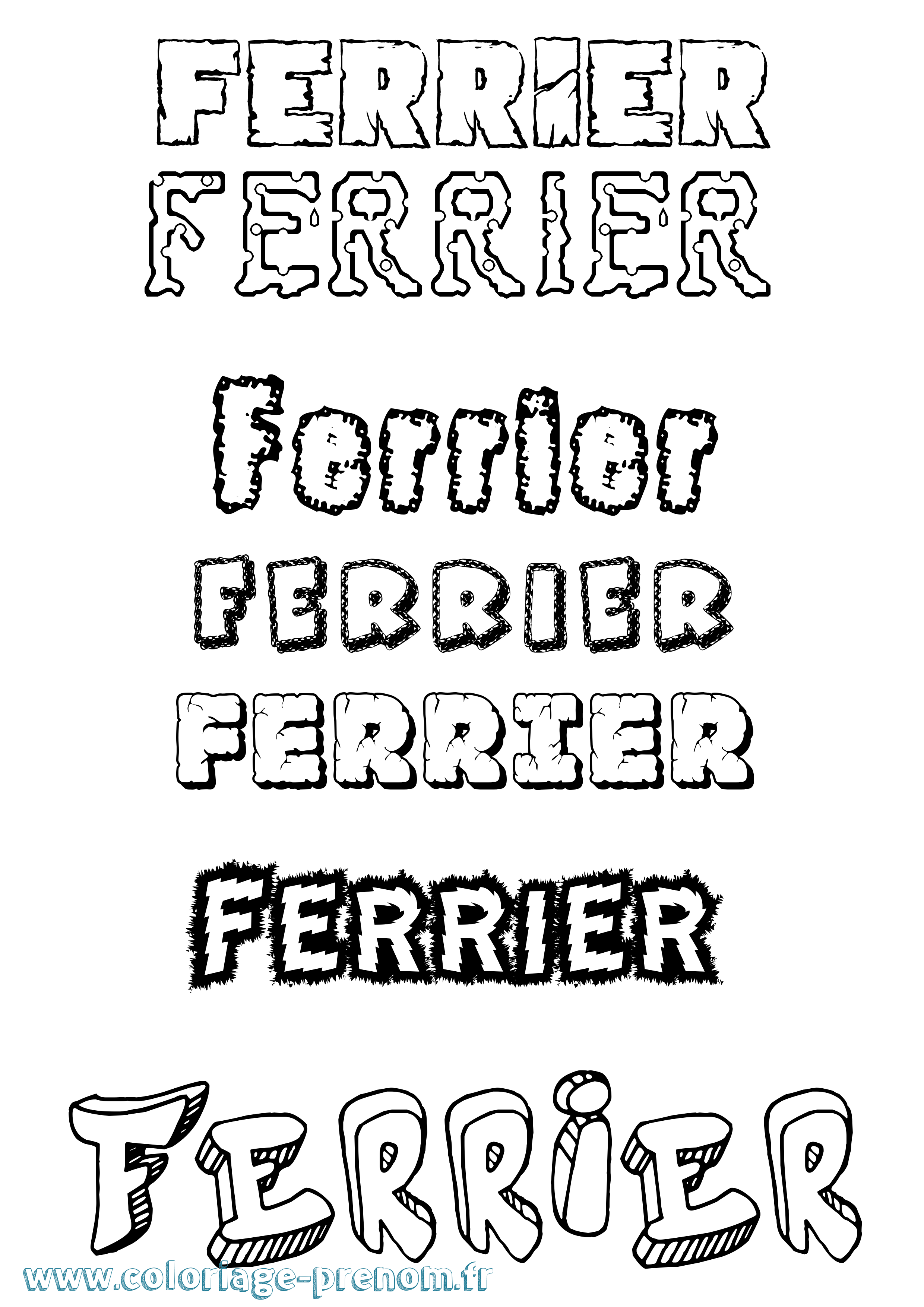 Coloriage Ferrier Destructuré Coloriage prénom Ferrier Destructuré
