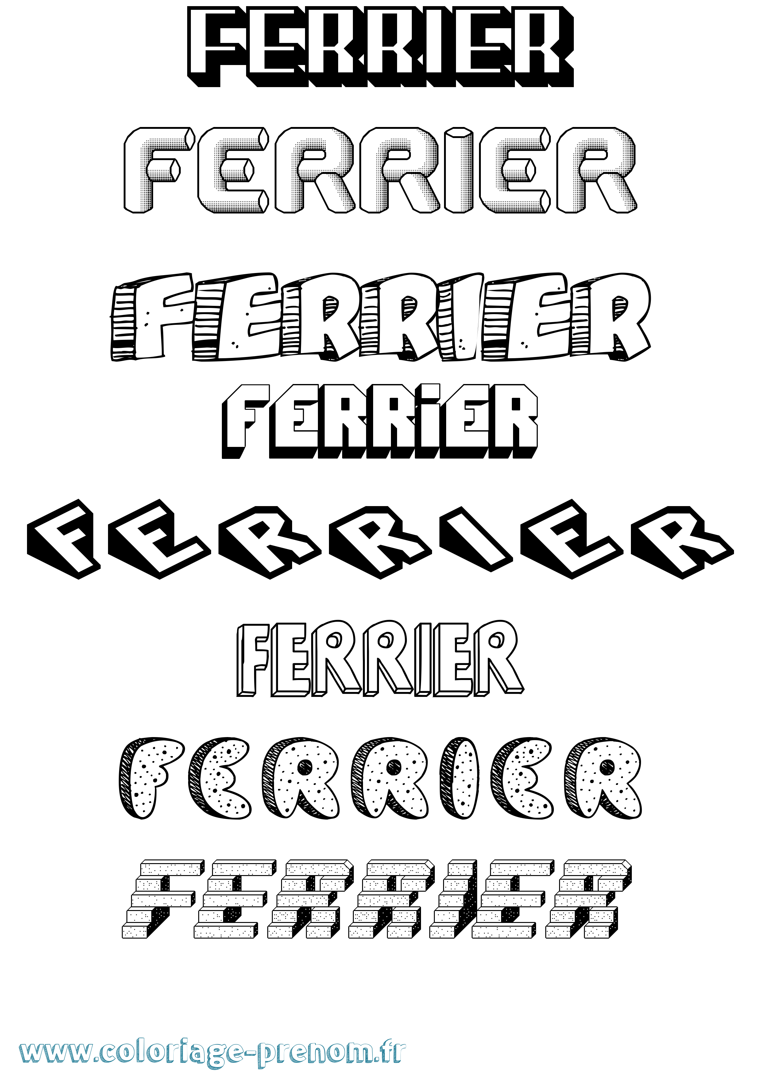 Coloriage Ferrier Effet 3D Coloriage prénom Ferrier Effet 3D