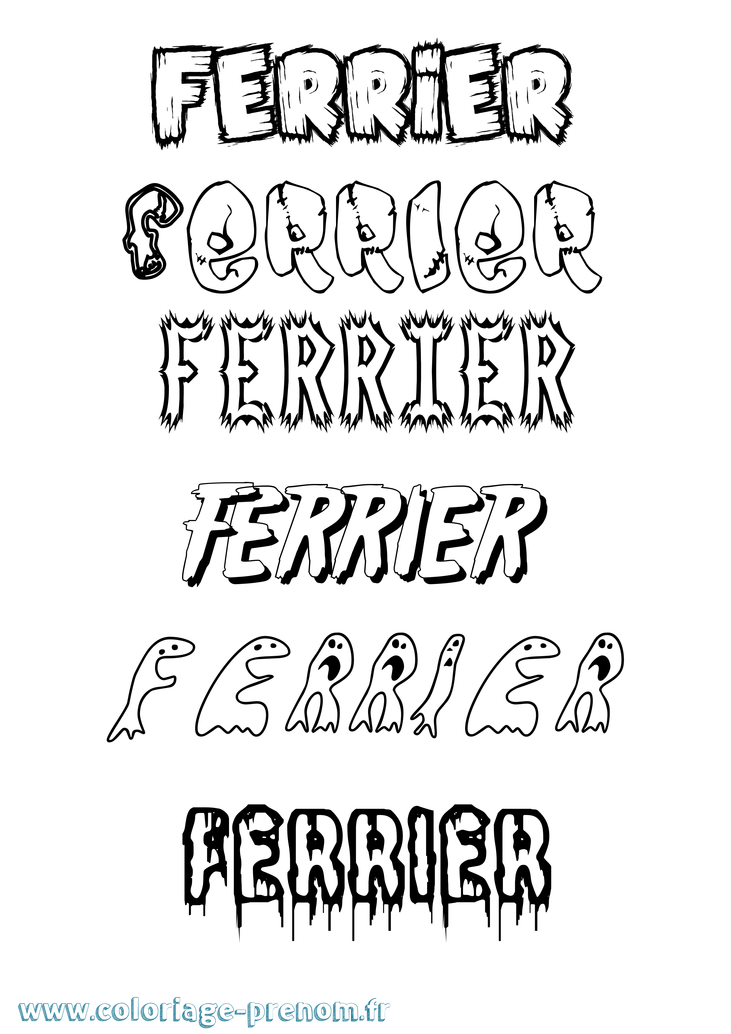 Coloriage Ferrier Frisson Coloriage prénom Ferrier Frisson