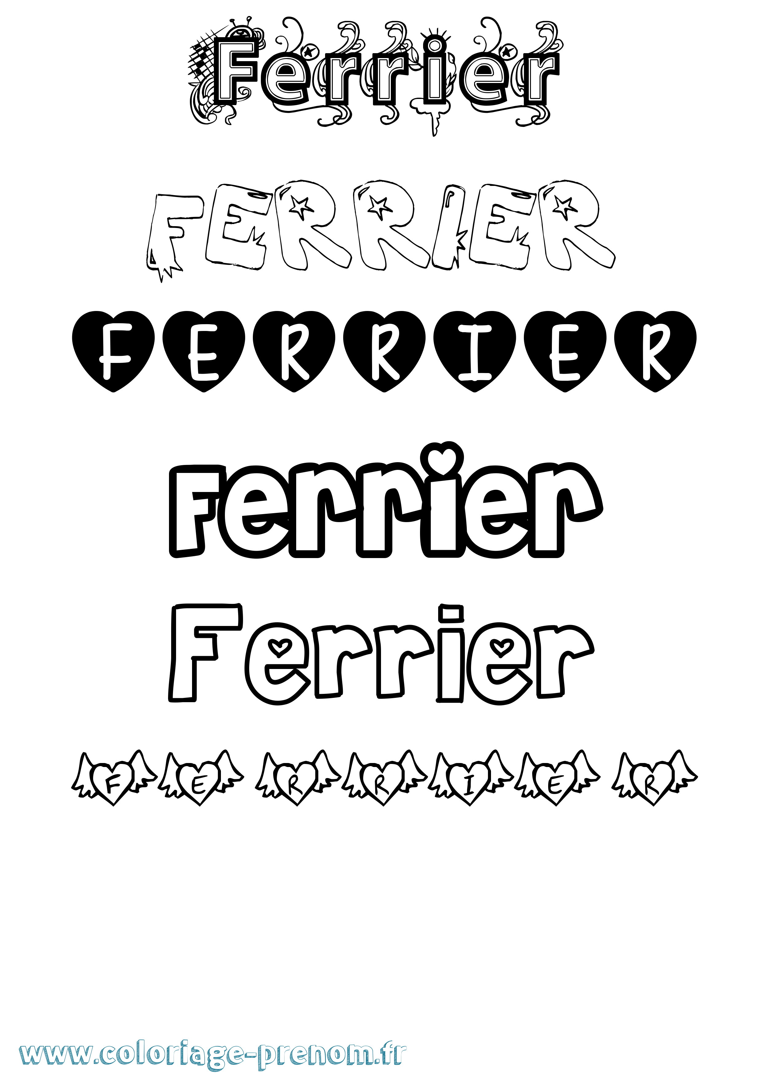 Coloriage Ferrier Girly Coloriage prénom Ferrier Girly
