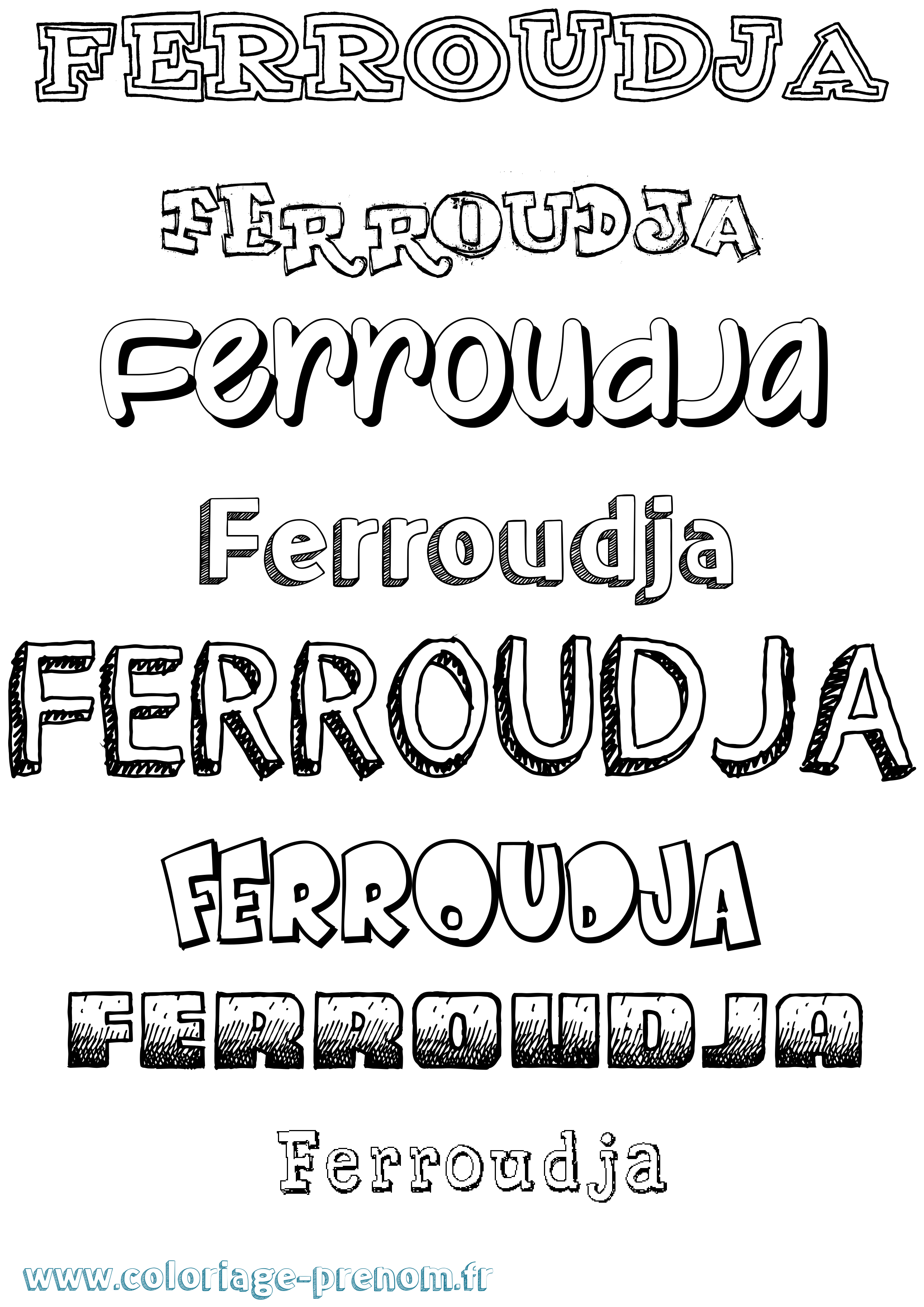 Coloriage Ferroudja Dessiné Coloriage prénom Ferroudja Dessiné