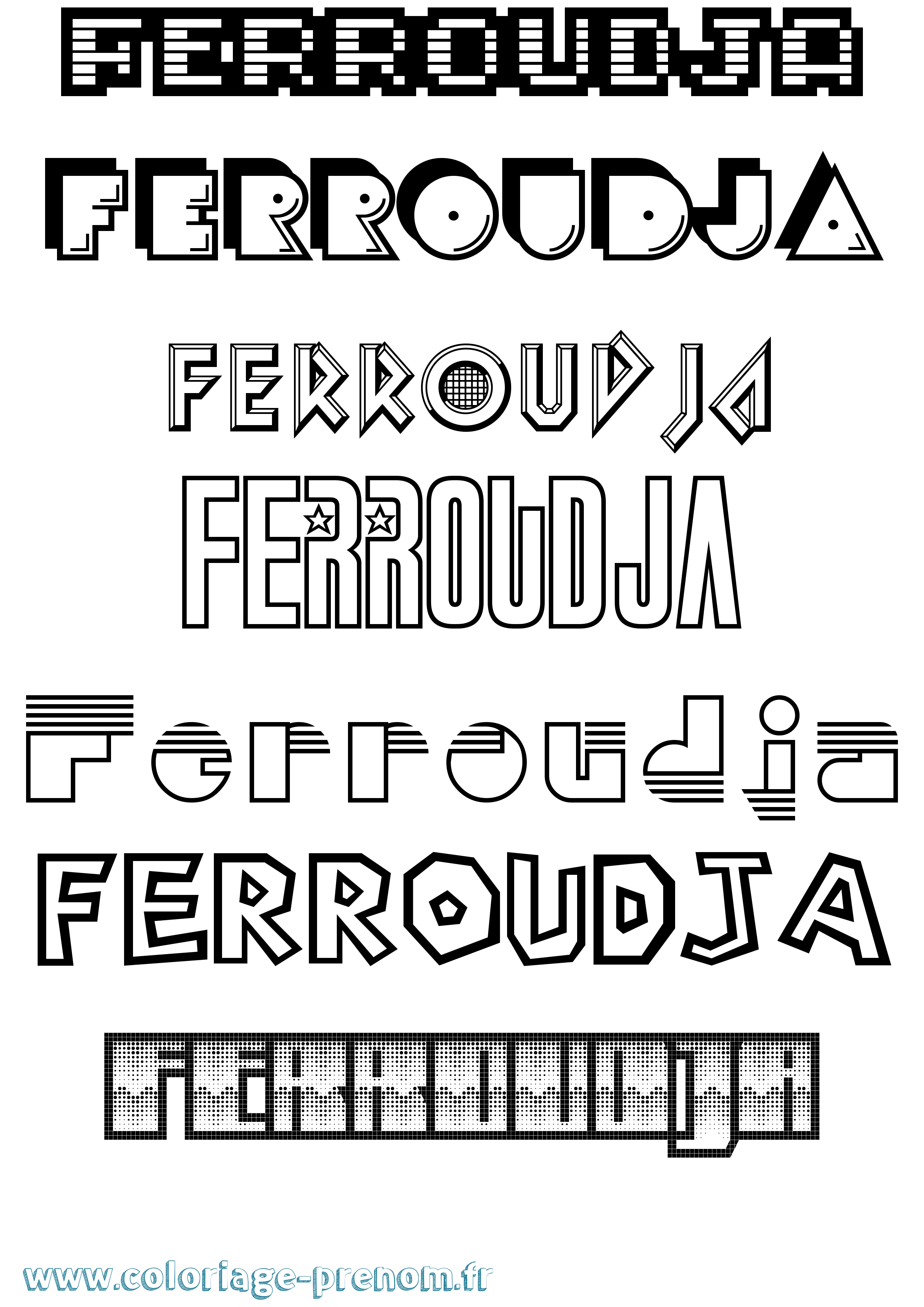 Coloriage Ferroudja Jeux Vidéos Coloriage prénom Ferroudja Jeux Vidéos