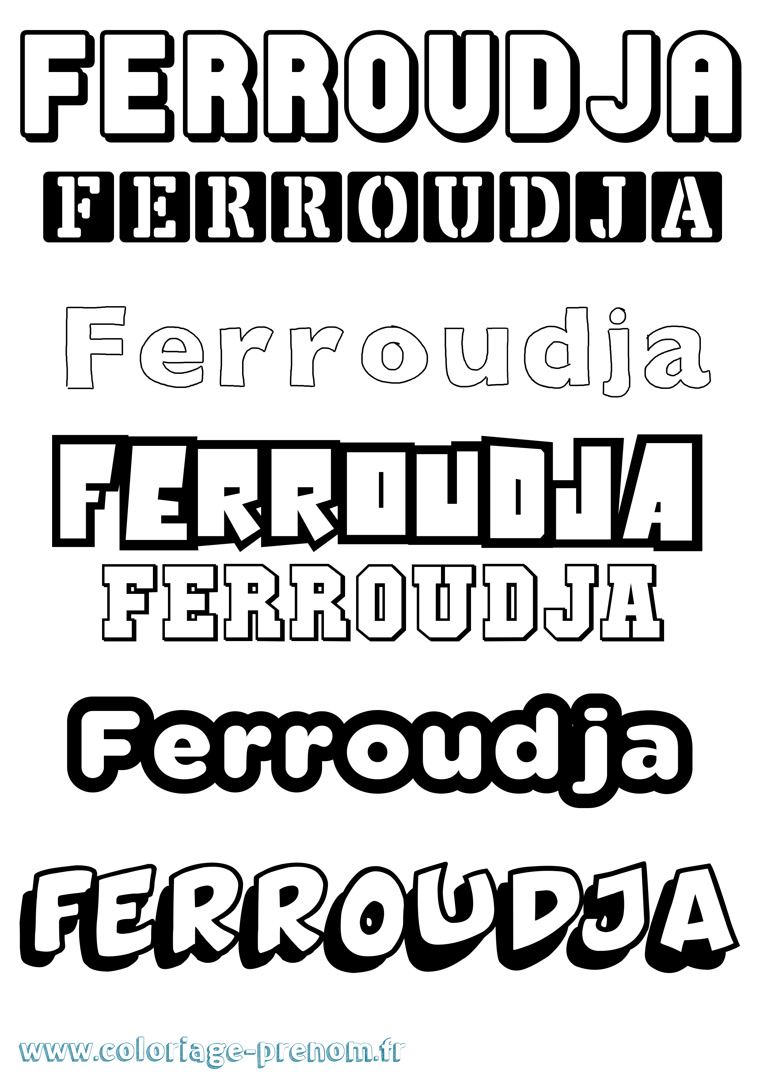 Coloriage Ferroudja Simple Coloriage prénom Ferroudja Simple