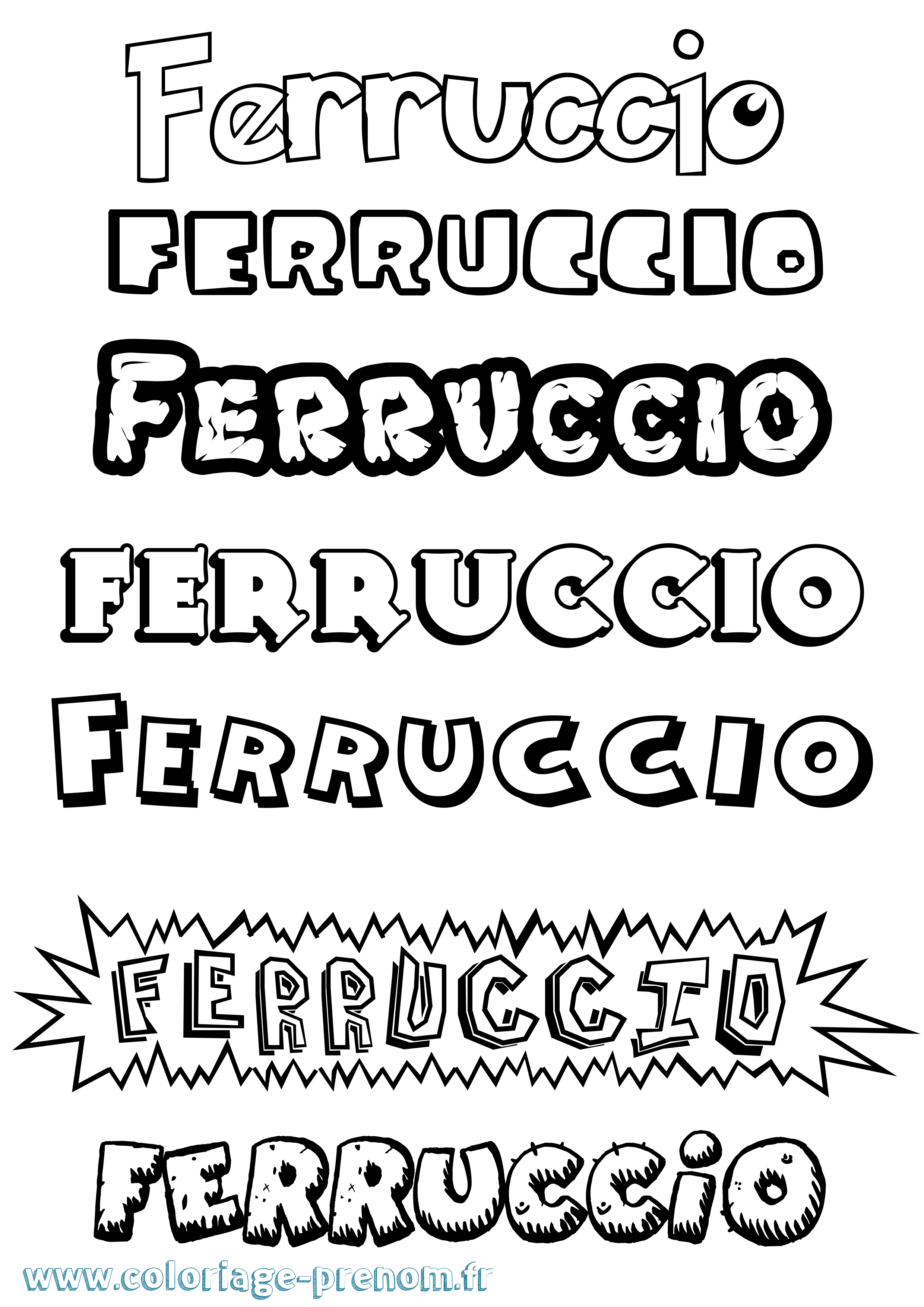 Coloriage Ferruccio Dessin Animé Coloriage prénom Ferruccio Dessin Animé