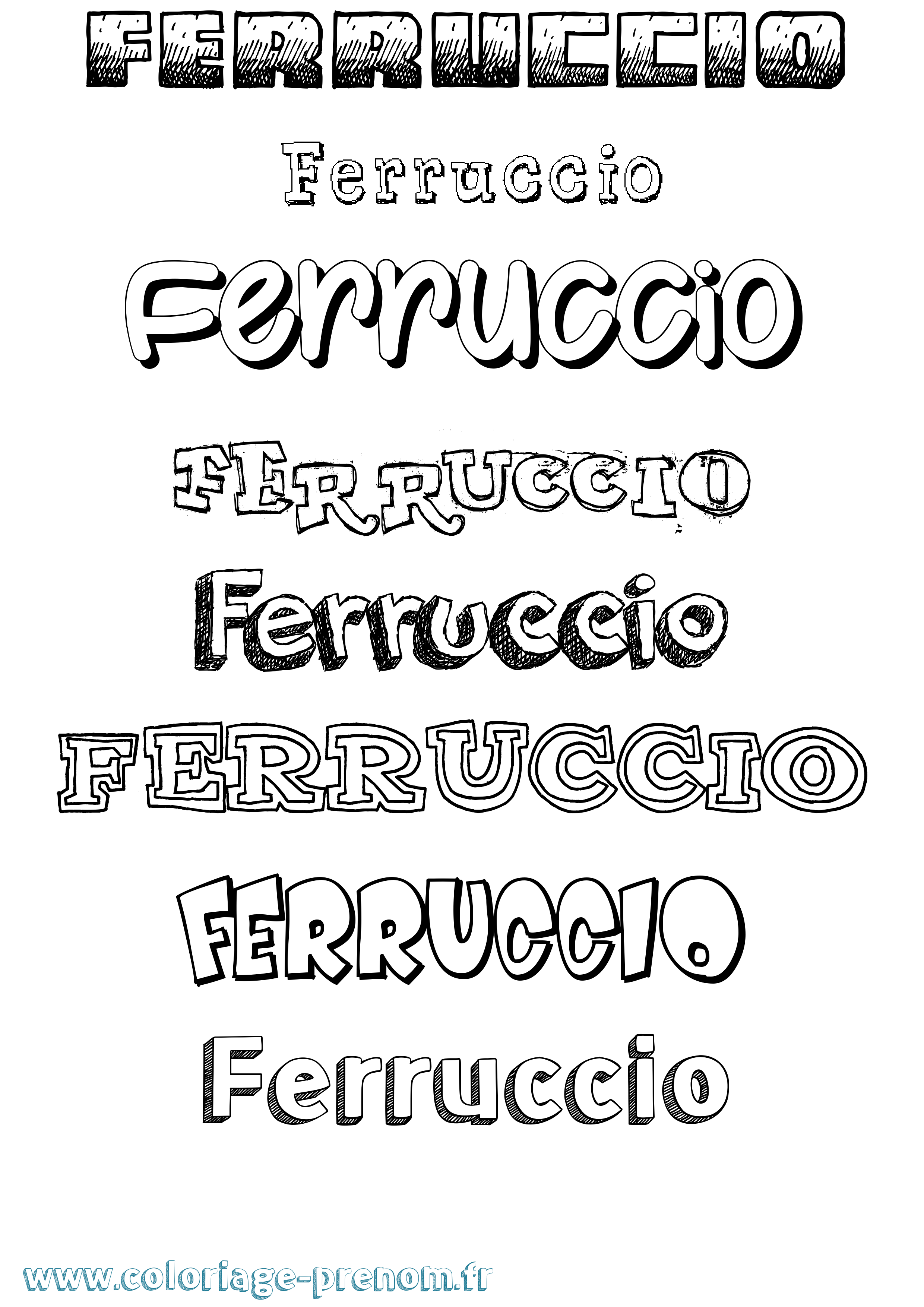 Coloriage Ferruccio Dessiné Coloriage prénom Ferruccio Dessiné