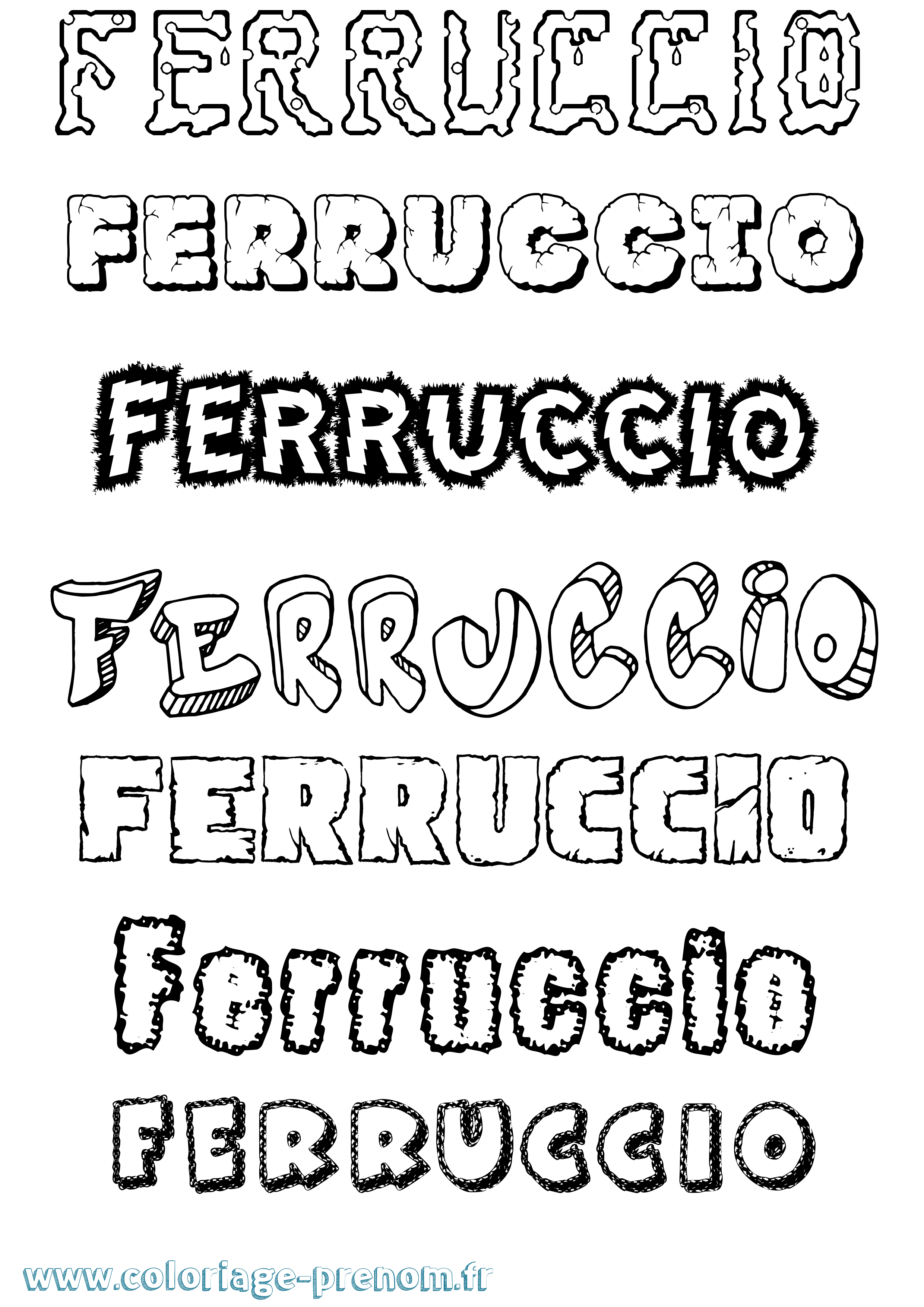 Coloriage Ferruccio Destructuré Coloriage prénom Ferruccio Destructuré