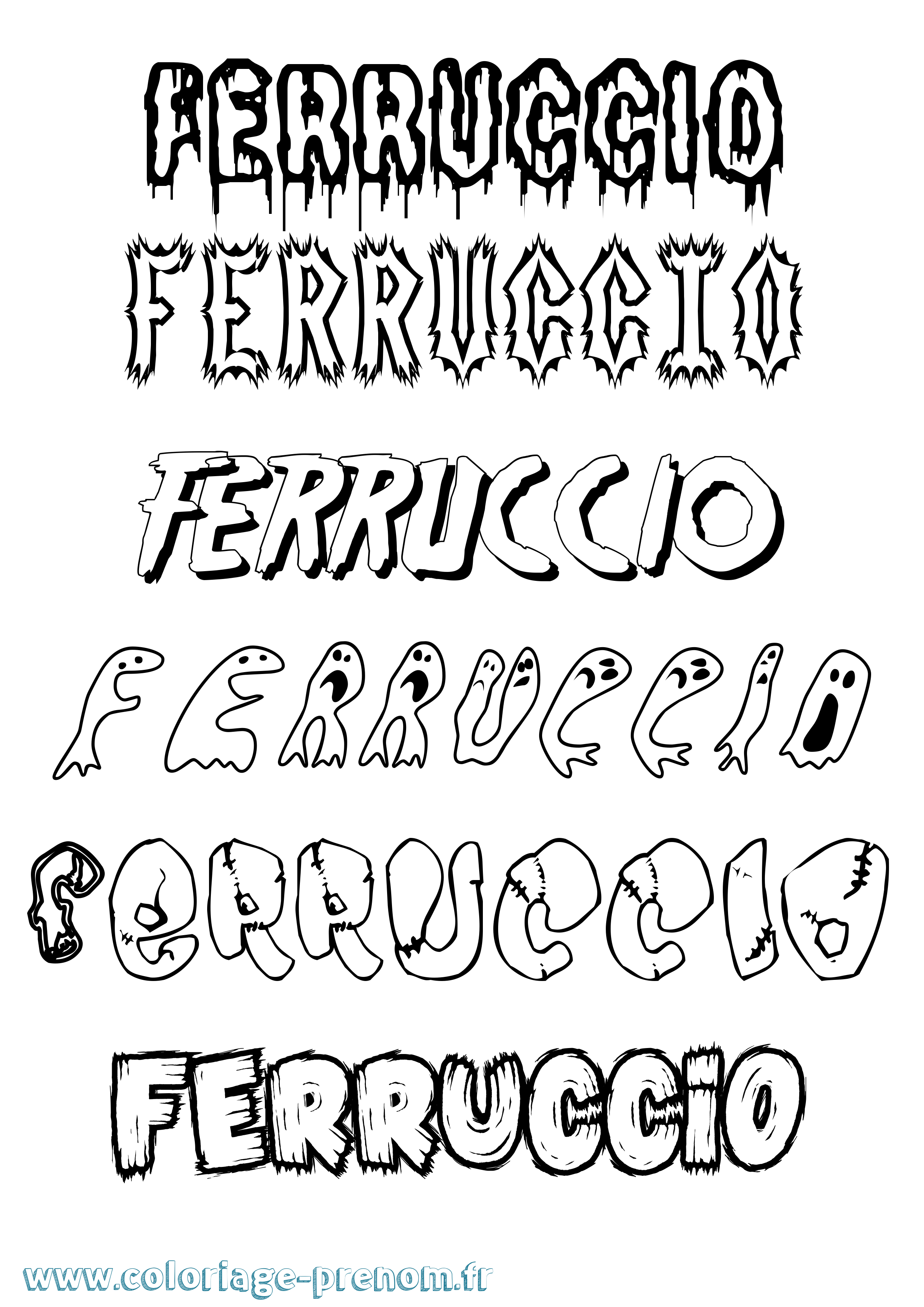 Coloriage Ferruccio Frisson Coloriage prénom Ferruccio Frisson