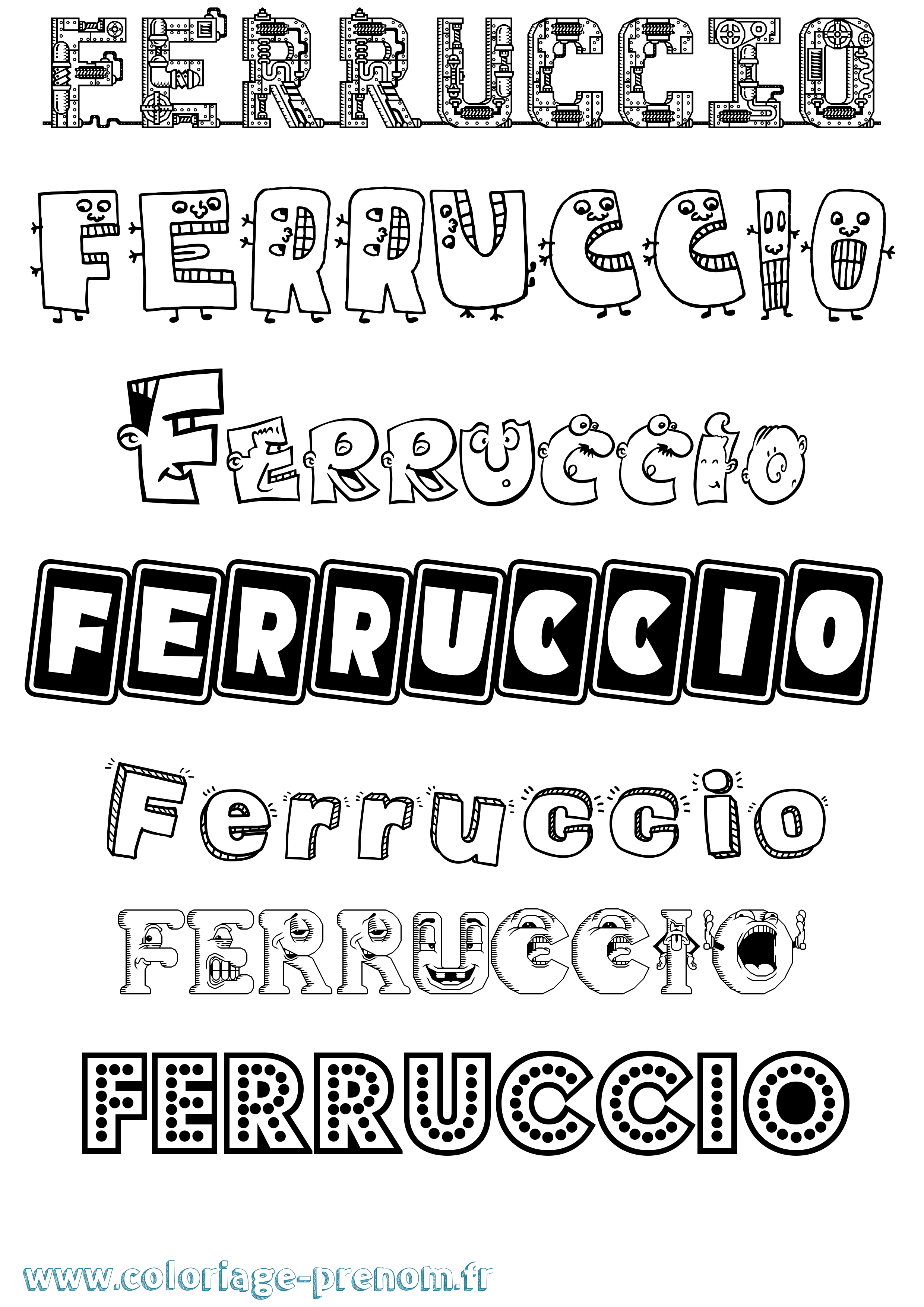 Coloriage Ferruccio Fun Coloriage prénom Ferruccio Fun