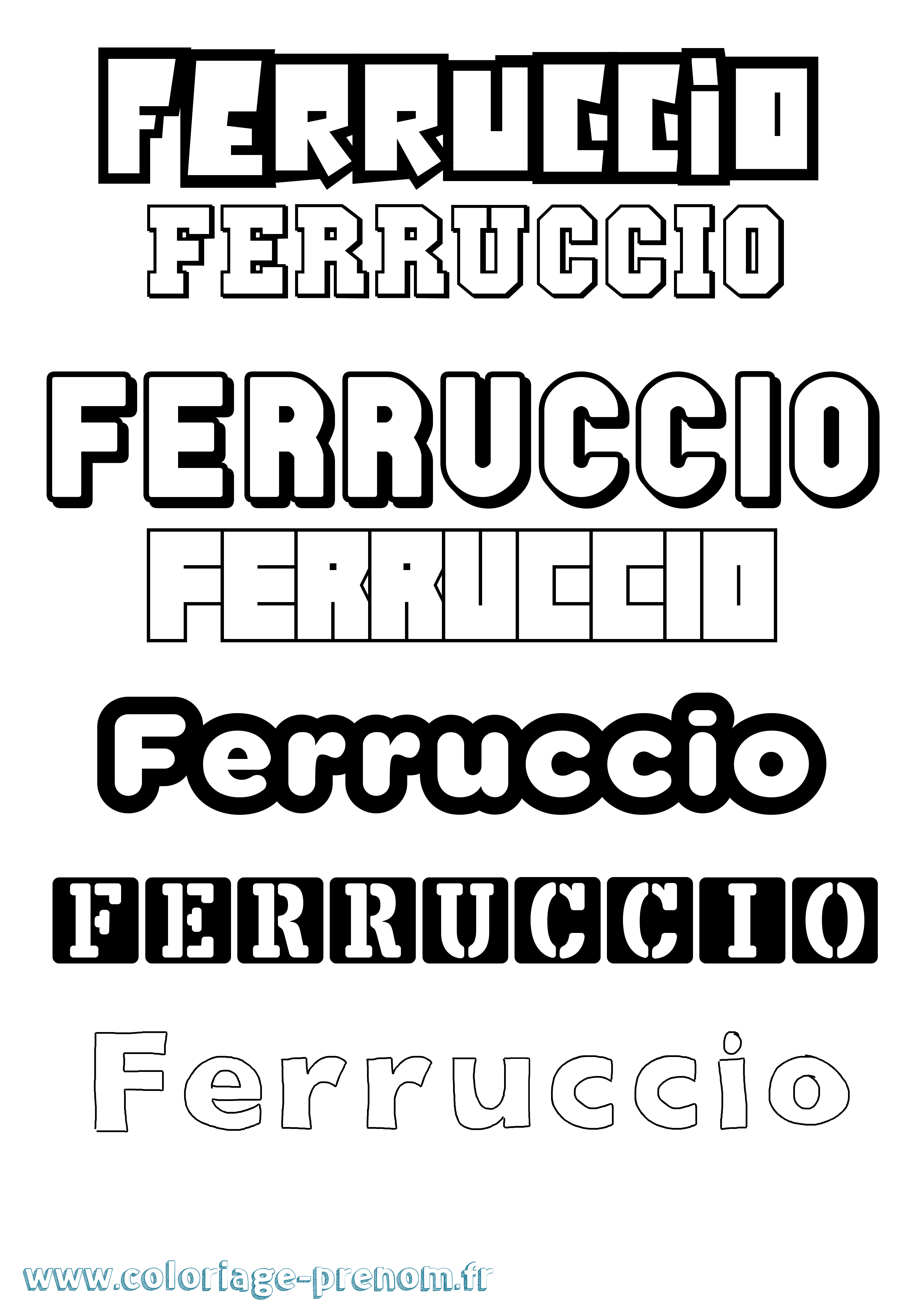Coloriage Ferruccio Simple Coloriage prénom Ferruccio Simple