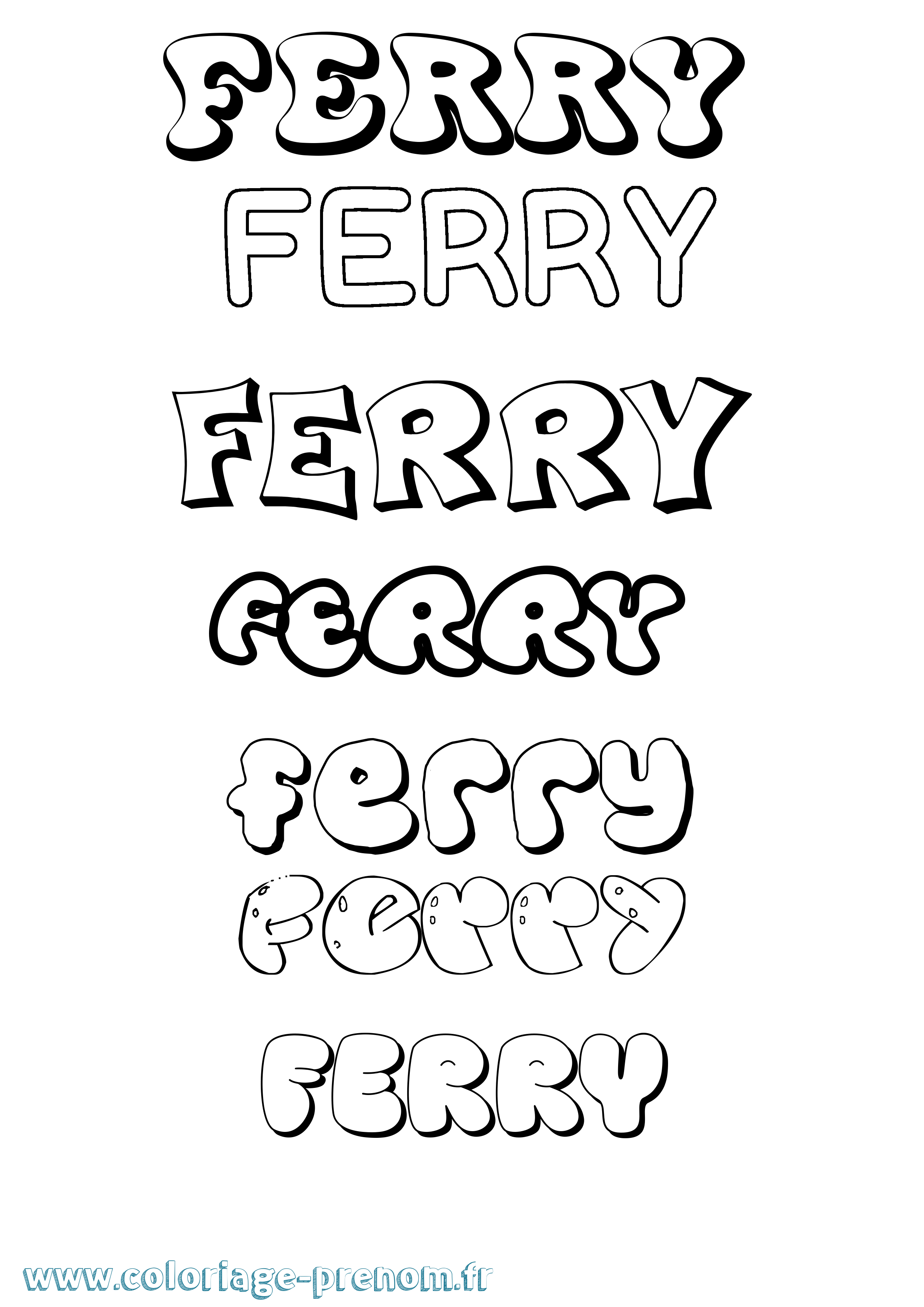 Coloriage Ferry Bubble Coloriage prénom Ferry Bubble