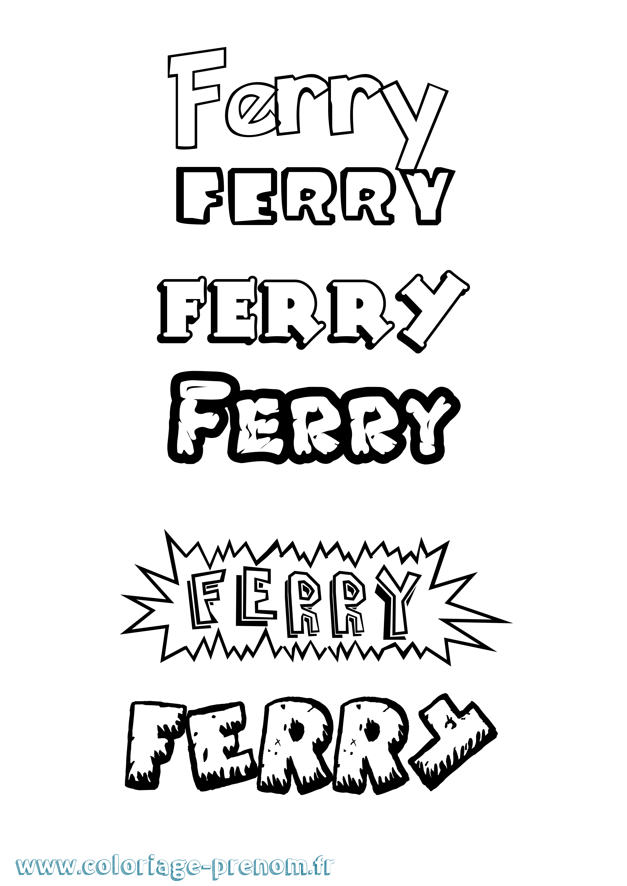 Coloriage Ferry Dessin Animé Coloriage prénom Ferry Dessin Animé