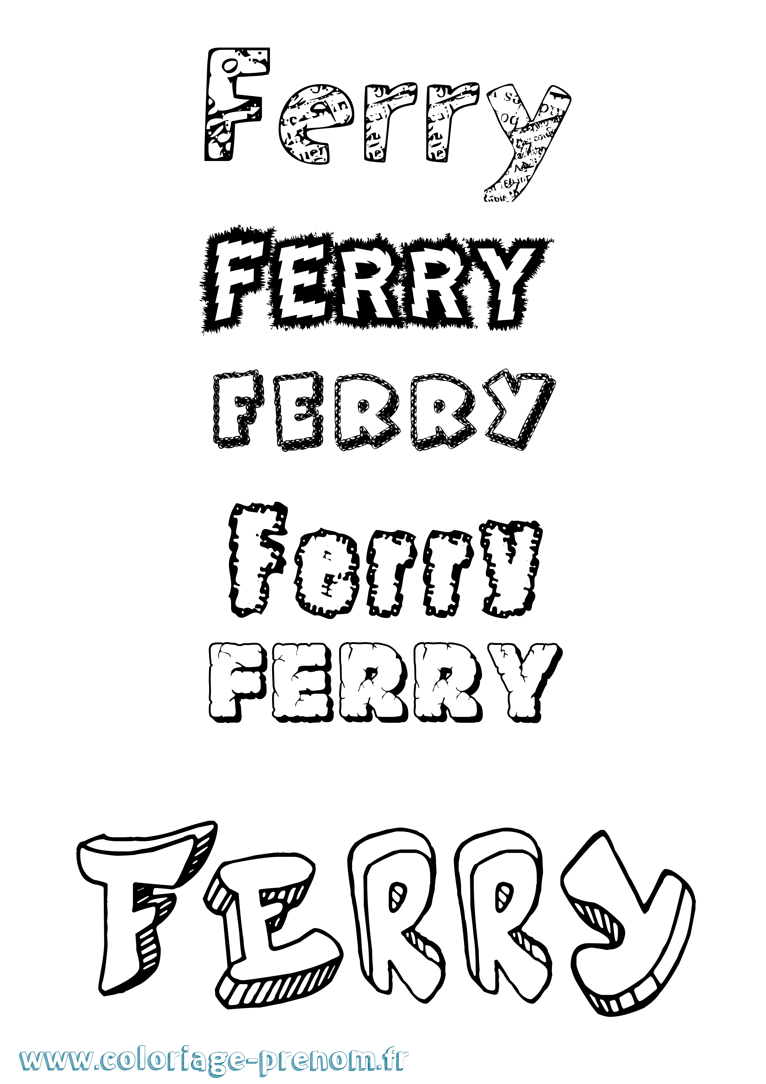 Coloriage Ferry Destructuré Coloriage prénom Ferry Destructuré