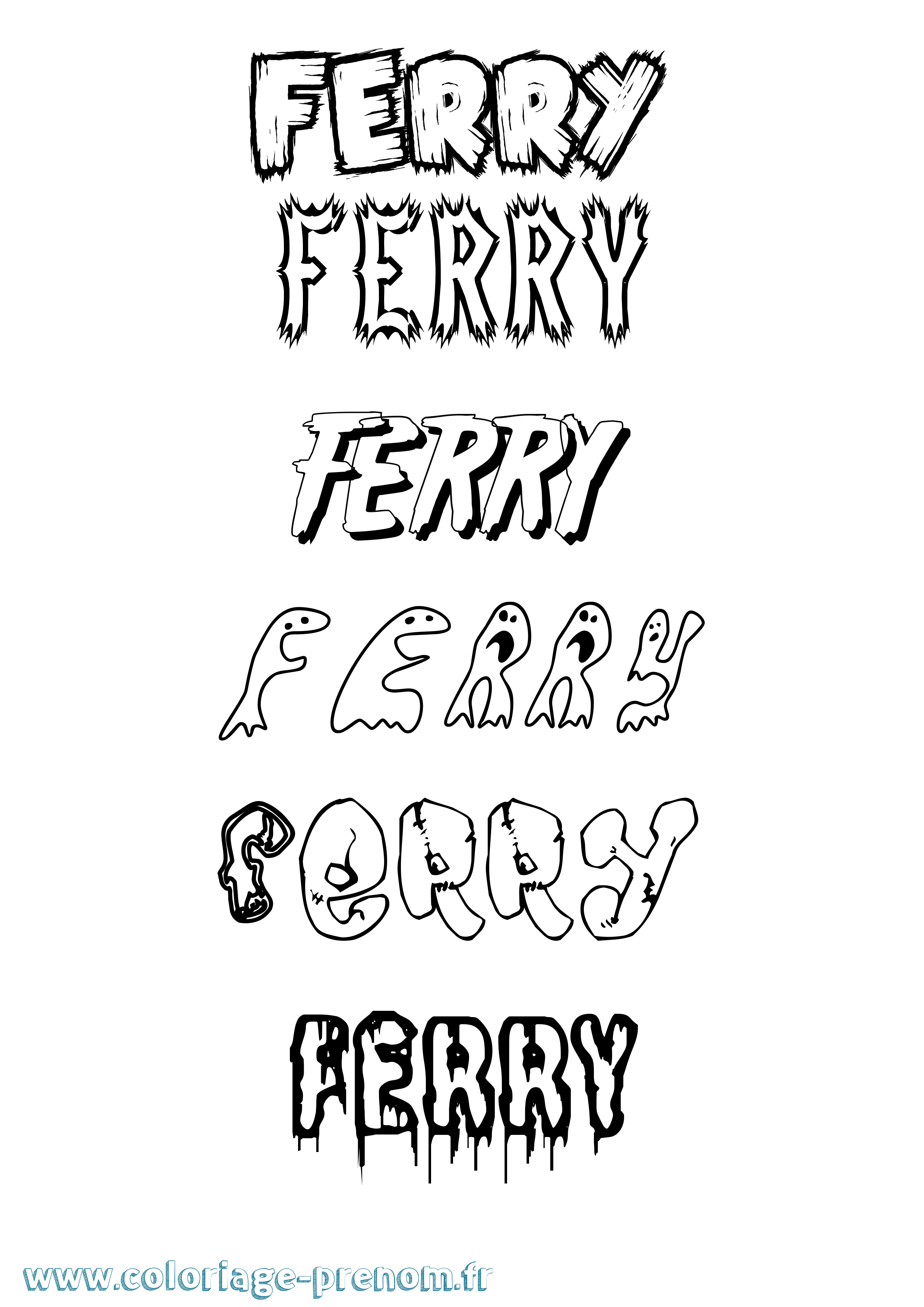 Coloriage Ferry Frisson Coloriage prénom Ferry Frisson