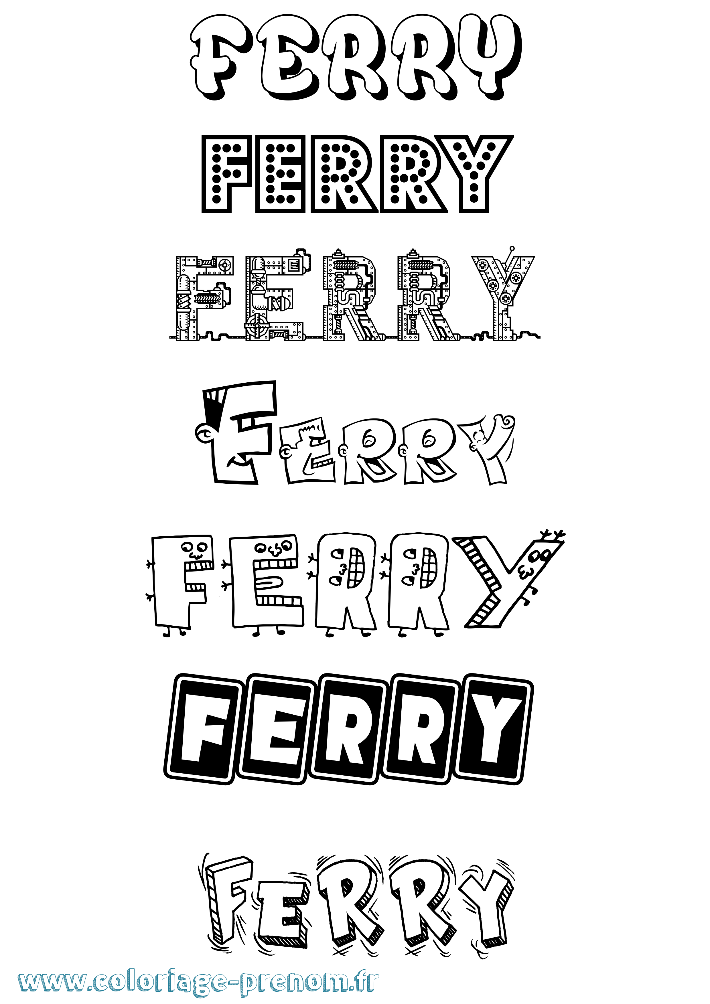 Coloriage Ferry Fun Coloriage prénom Ferry Fun