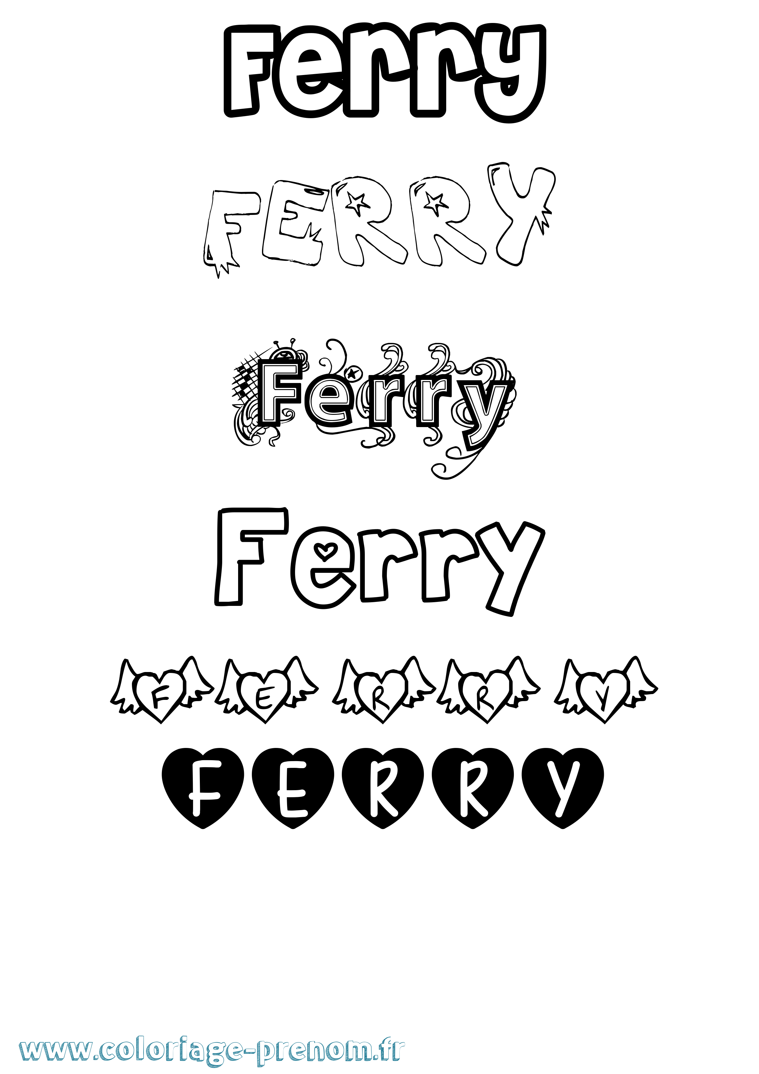 Coloriage Ferry Girly Coloriage prénom Ferry Girly