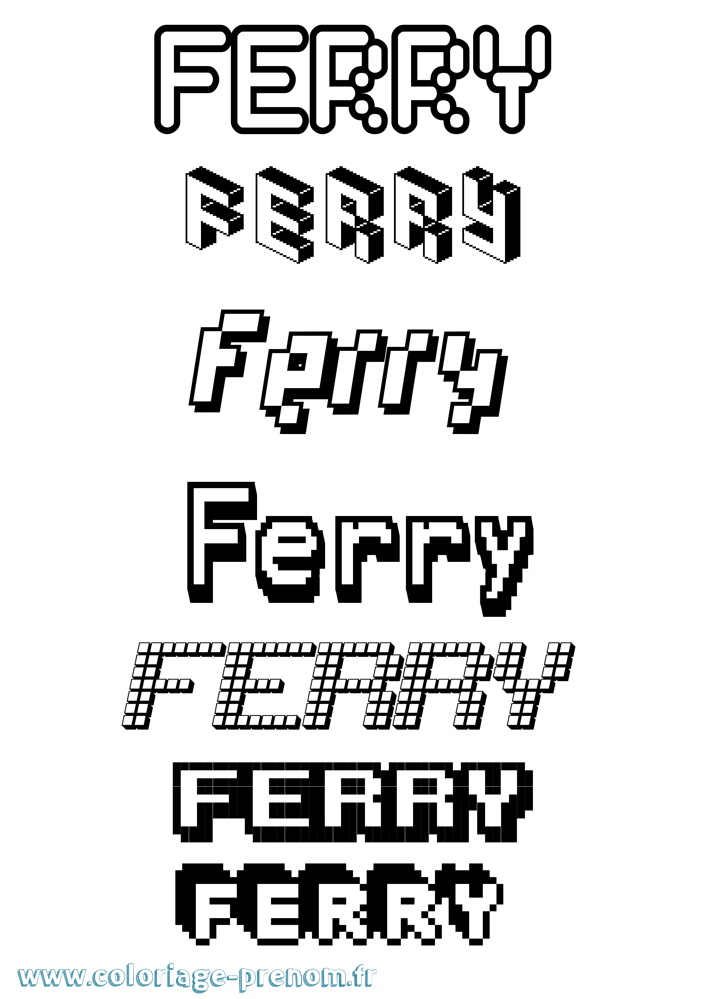 Coloriage Ferry Pixel Coloriage prénom Ferry Pixel
