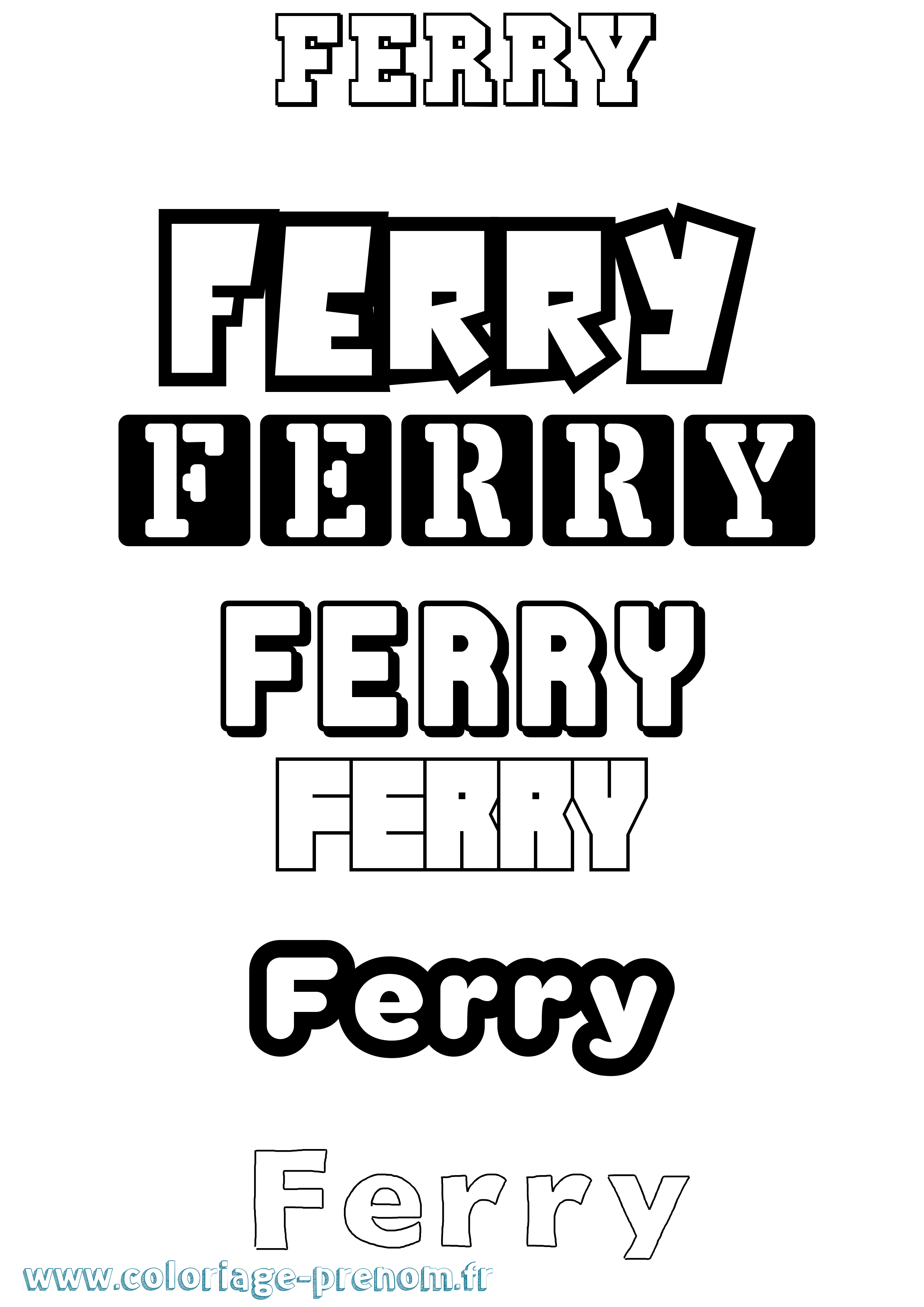 Coloriage Ferry Simple Coloriage prénom Ferry Simple